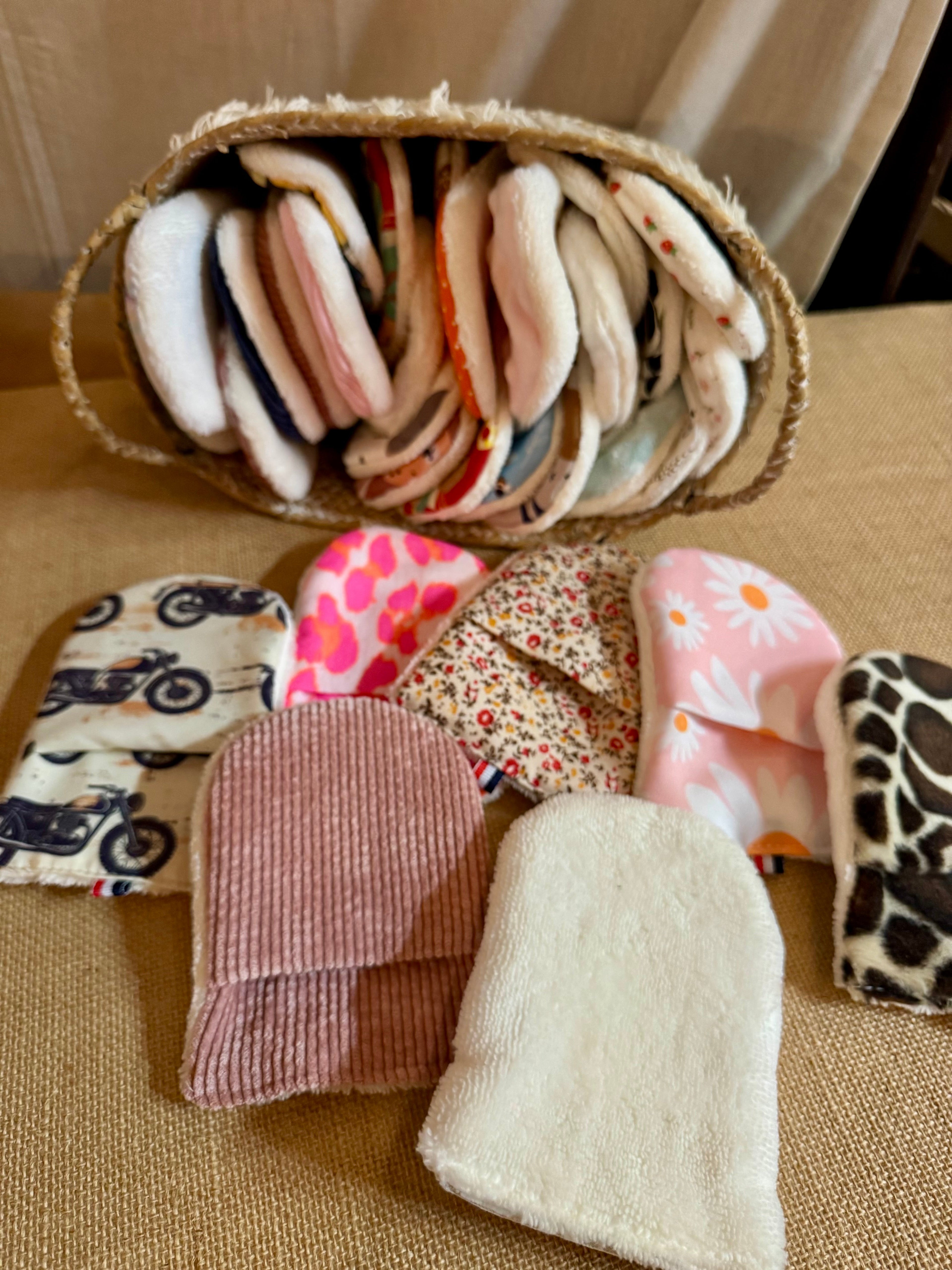 Gant de toilette visage et corps en éponge bambou