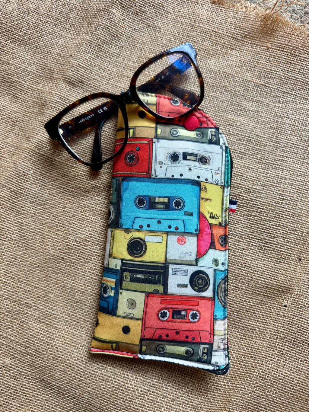 Etui Tissu Vintage Cassettes Audio