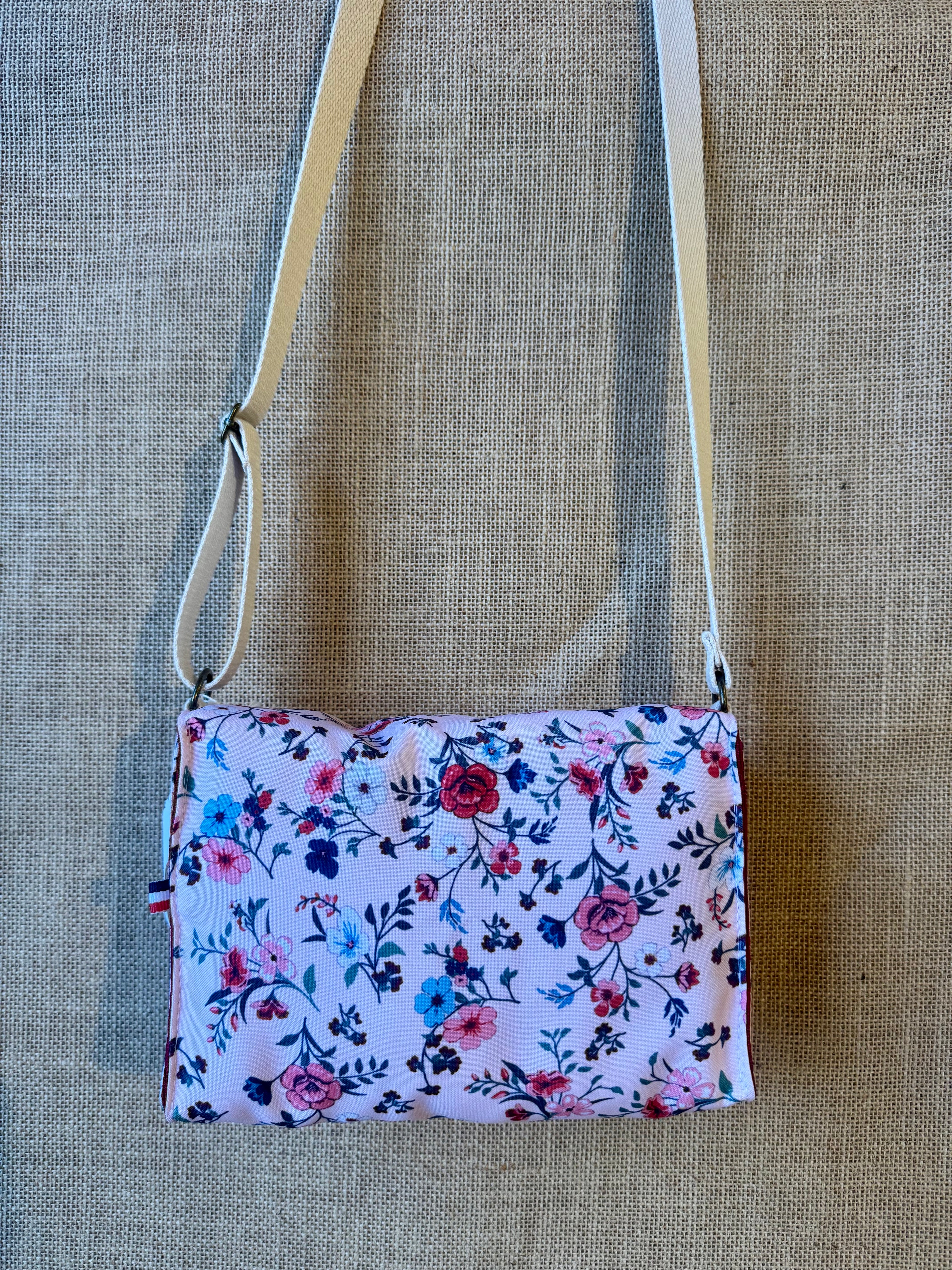 Sac bandoulière en tissu Floral Rose Ancien