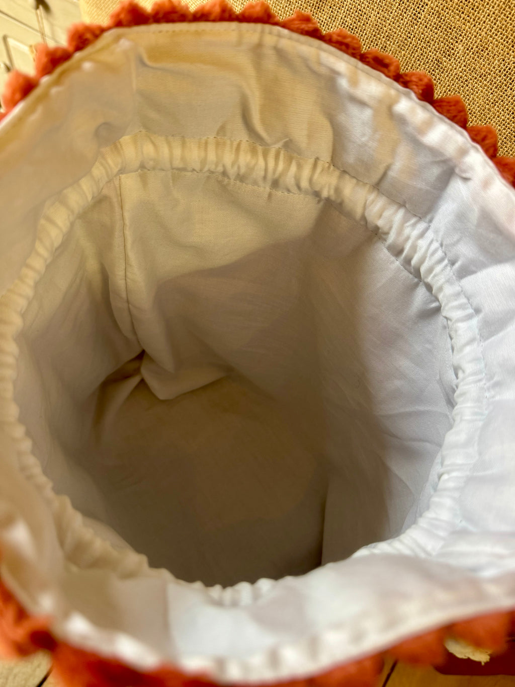 Trousse Bourse Velours Grosses Cotes Terracotta / Lin Cœurs