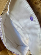 Sac bandoulière en tissu Fleurs violettes vintage