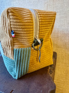 Trousse de toilette - Velours Ocre / Velours Kaki