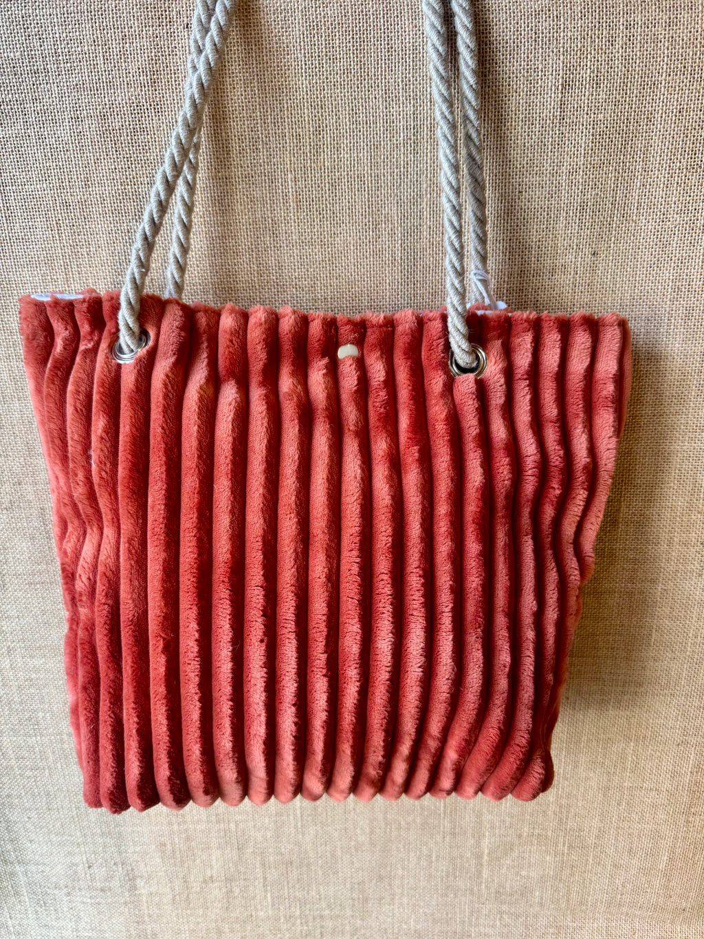 Grand Sac bandoulière en Velours Terracotta