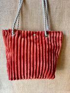 Grand Sac bandoulière en Velours Terracotta
