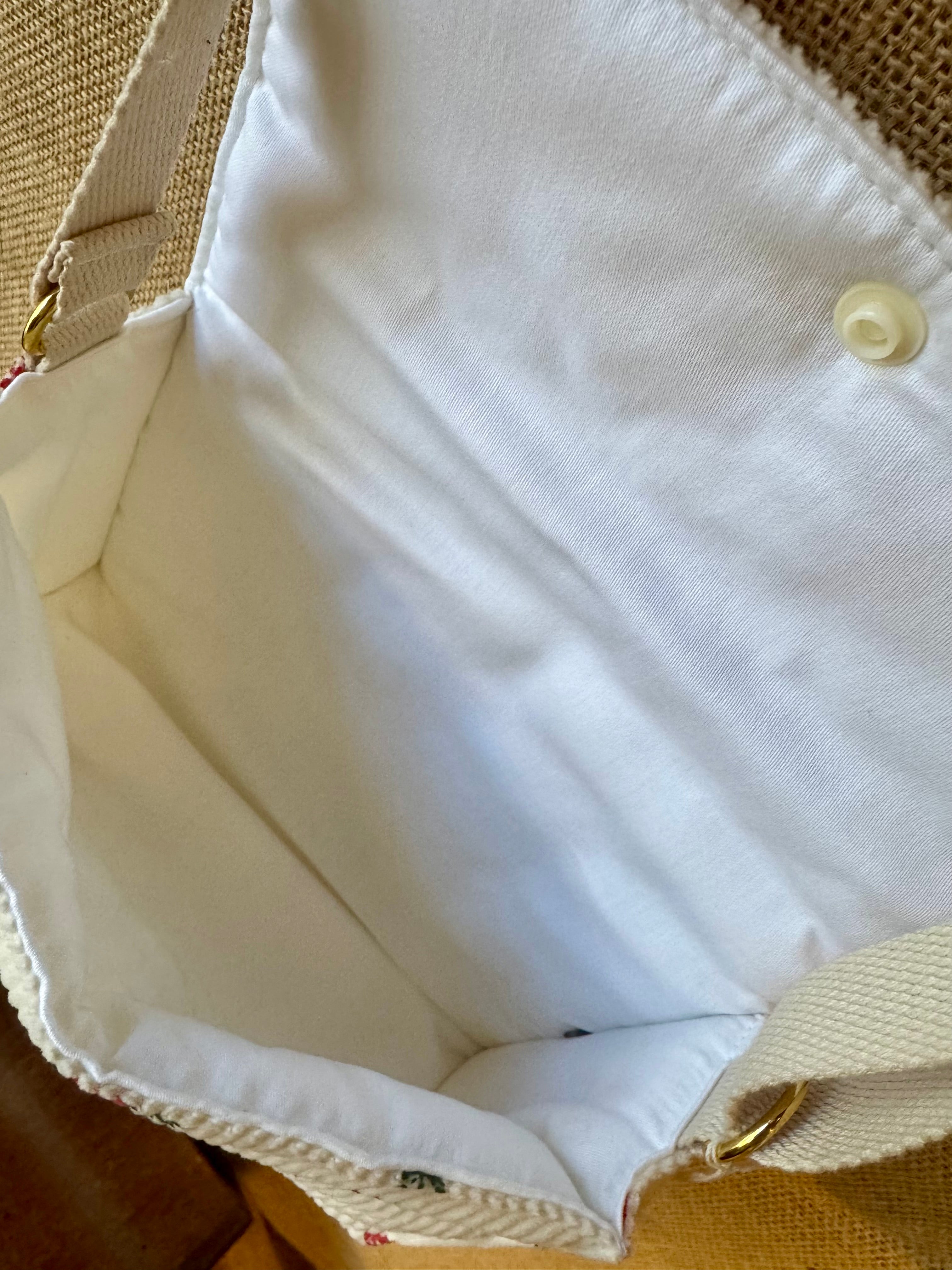 Sac bandoulière en Velours Fraises