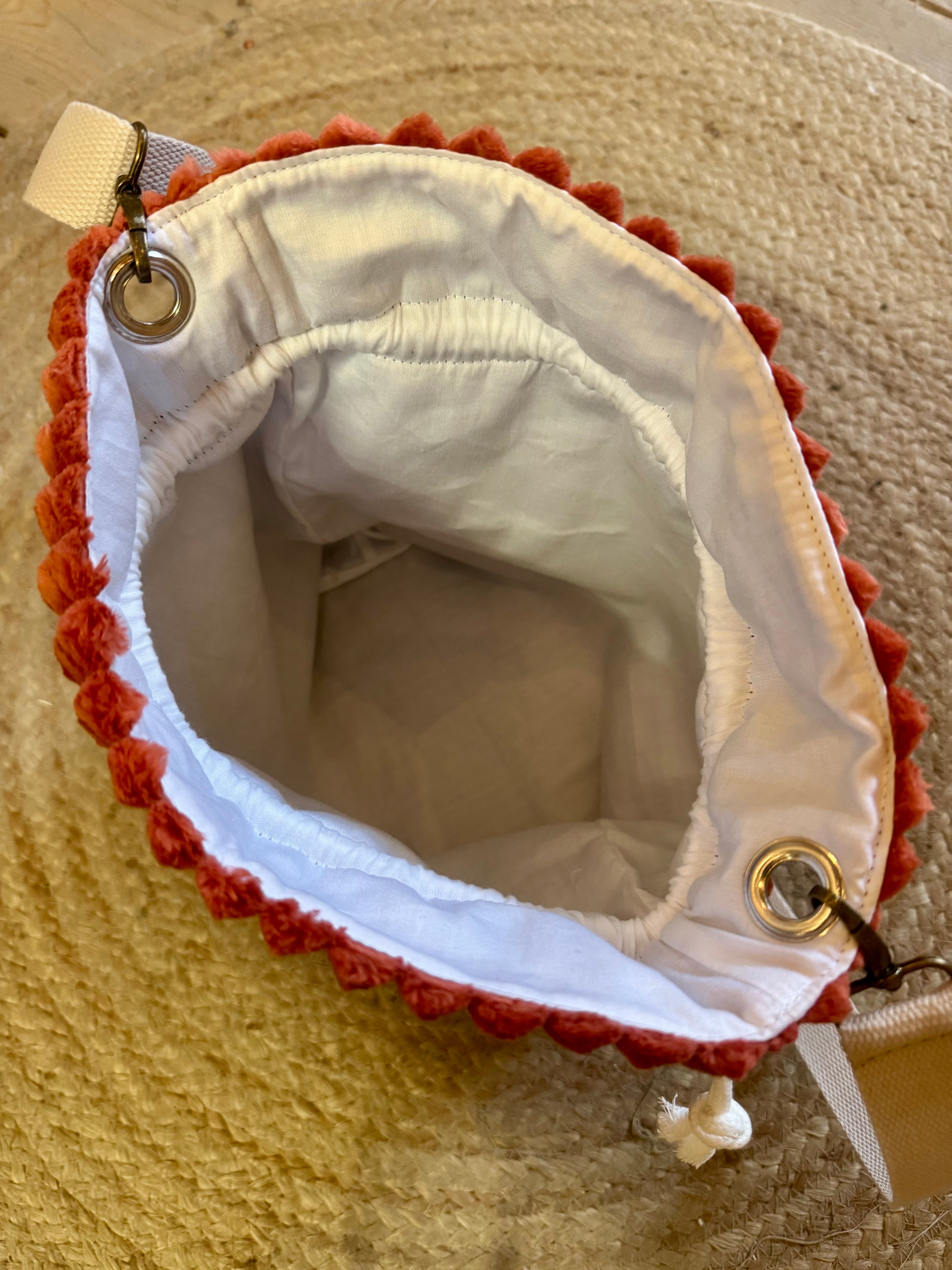 Sac Bandoulière Bourse Velours Grosses Cotes Terracotta