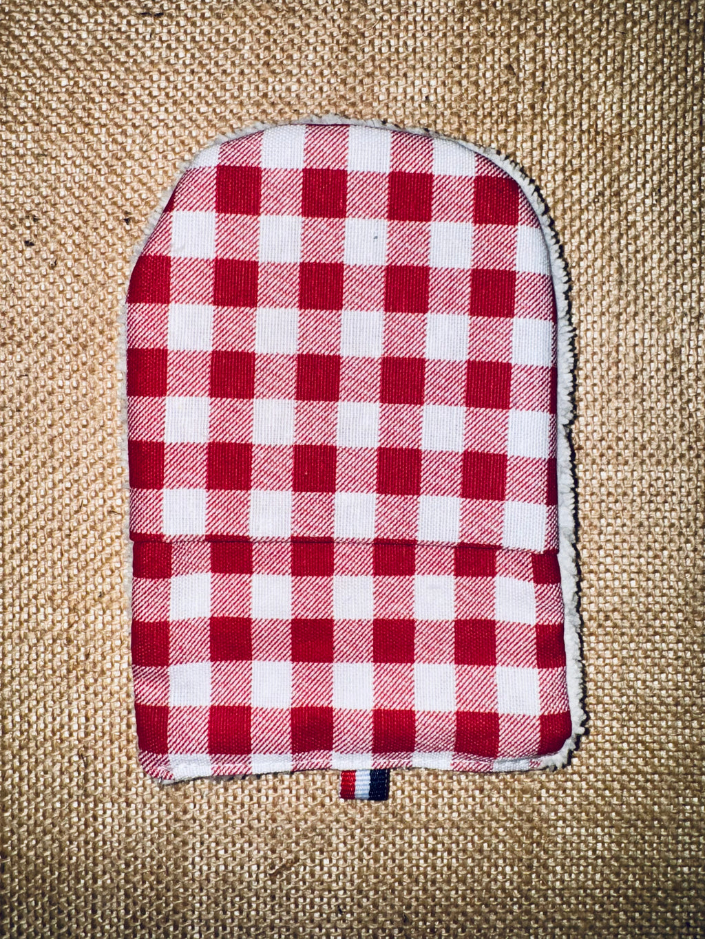 Gant de toilette en éponge bambou Vichy Rouge / Blanc