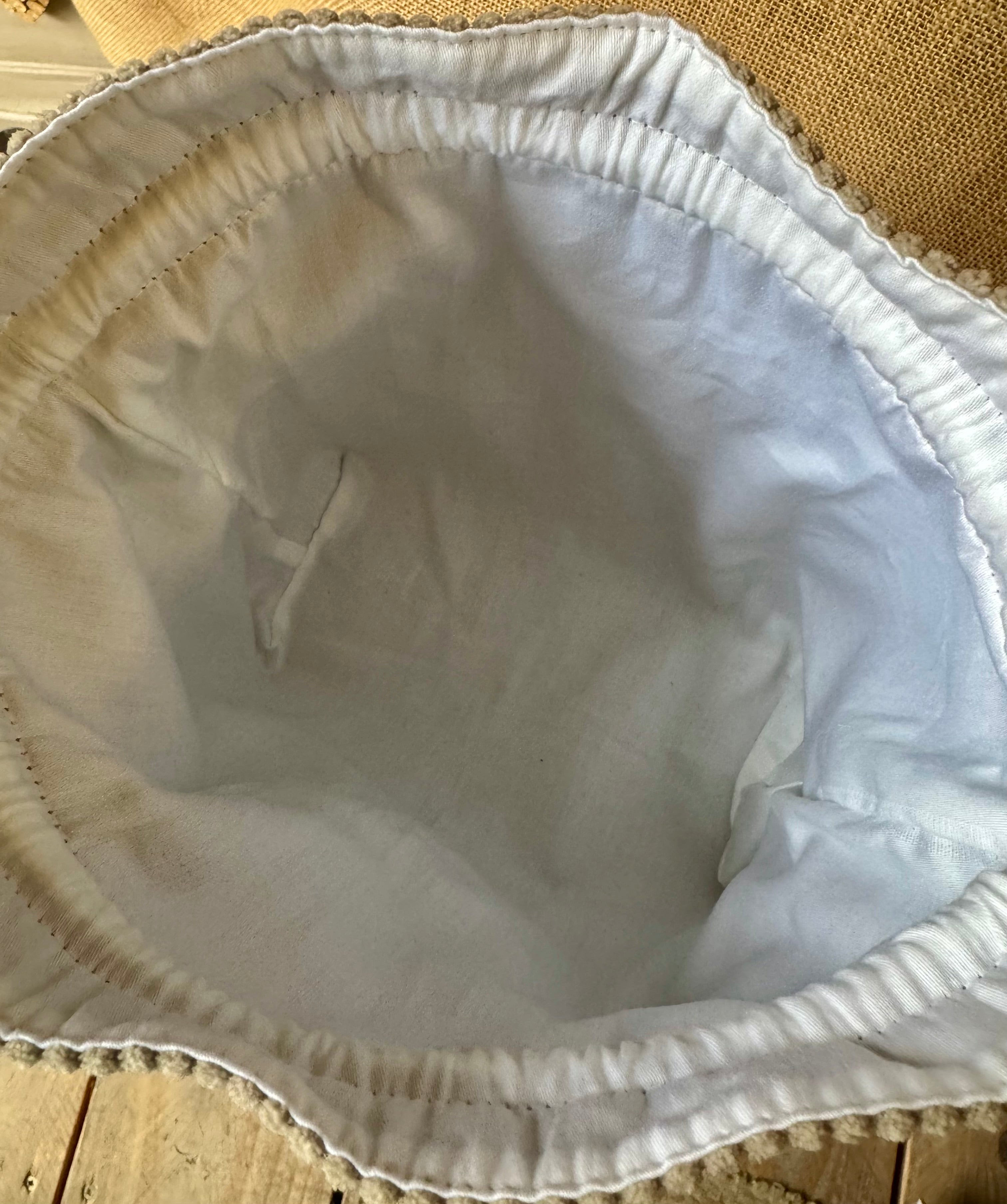 Petite Trousse Velours Beige / Chien Bouledogue