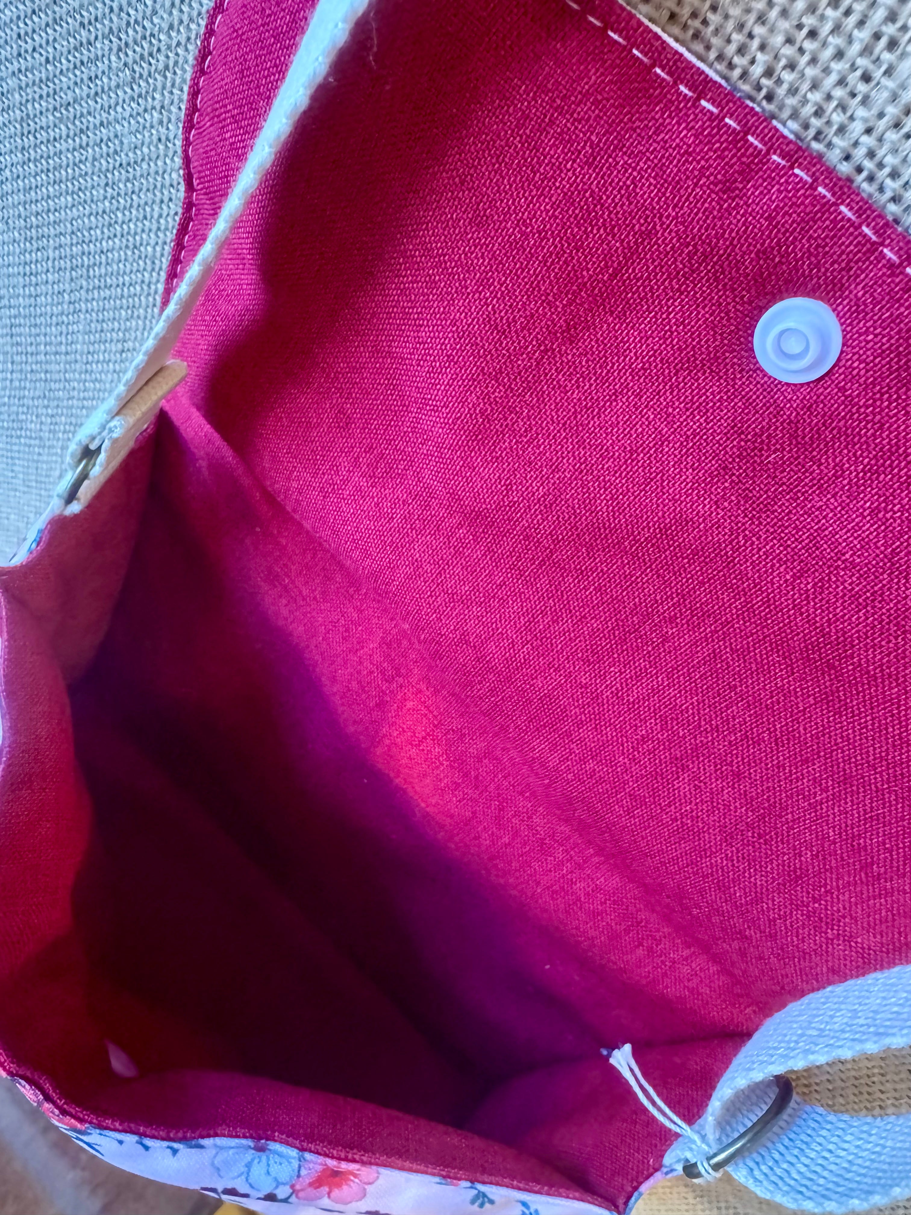 Sac bandoulière en tissu Floral Rose Ancien