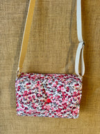 Sac bandoulière en Tissu Floral Fuschia