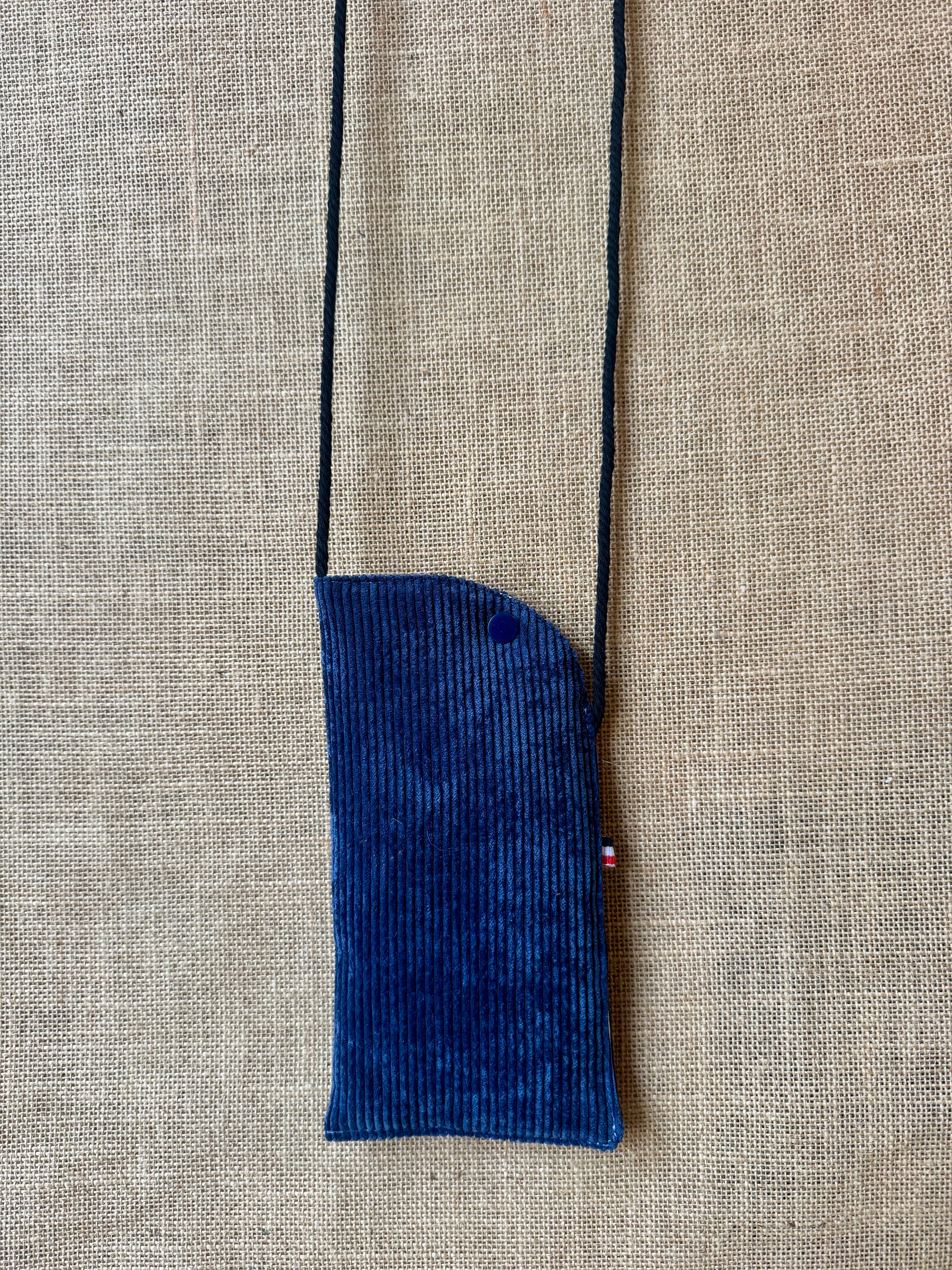 Étui téléphone Velours Bleu Marine