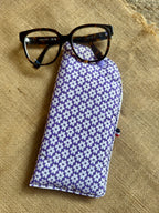 Etui Tissu Vintage Violet motifs Fleurs