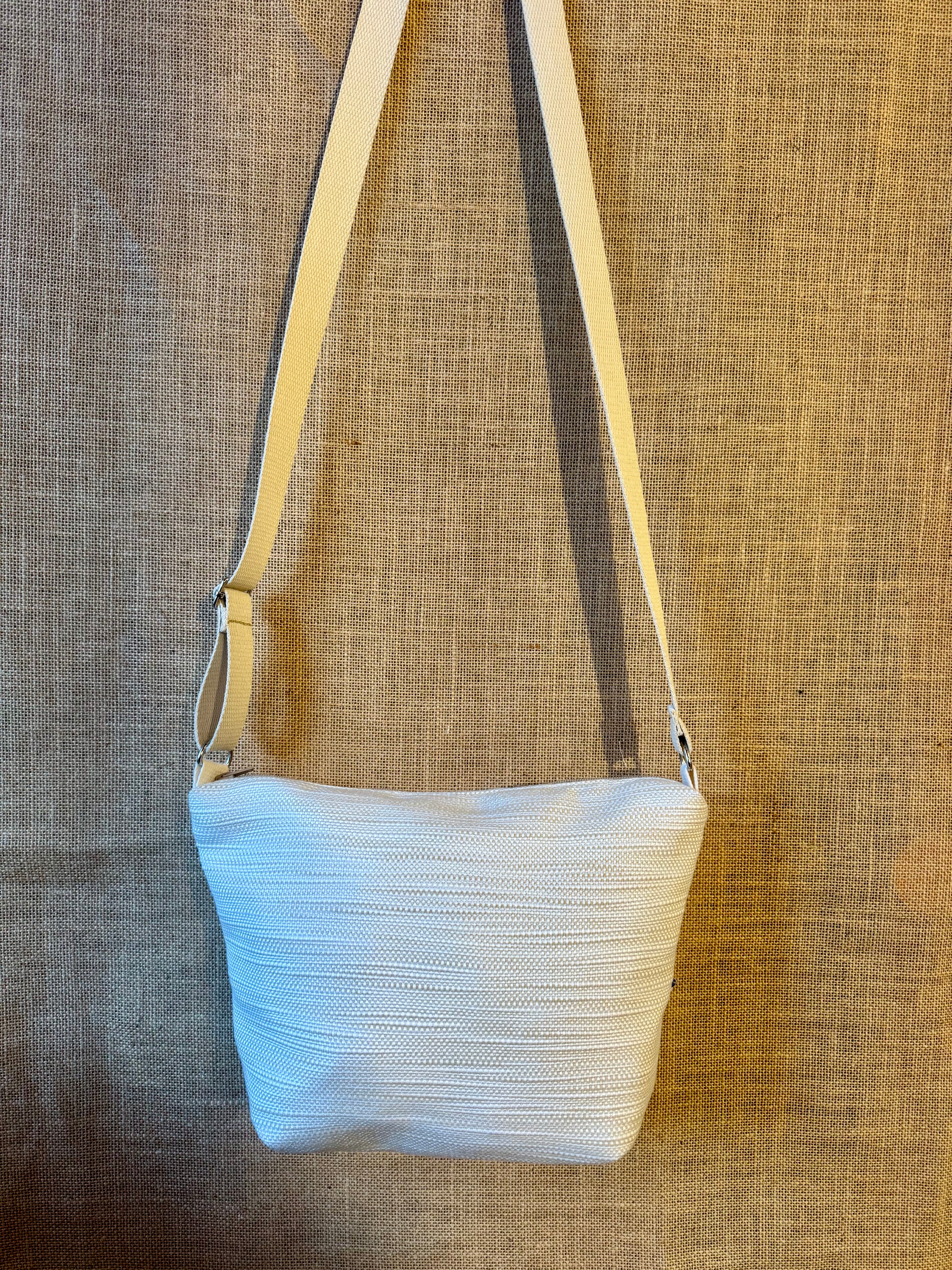 Sac trapèze bandoulière Tissu Beige Chiné