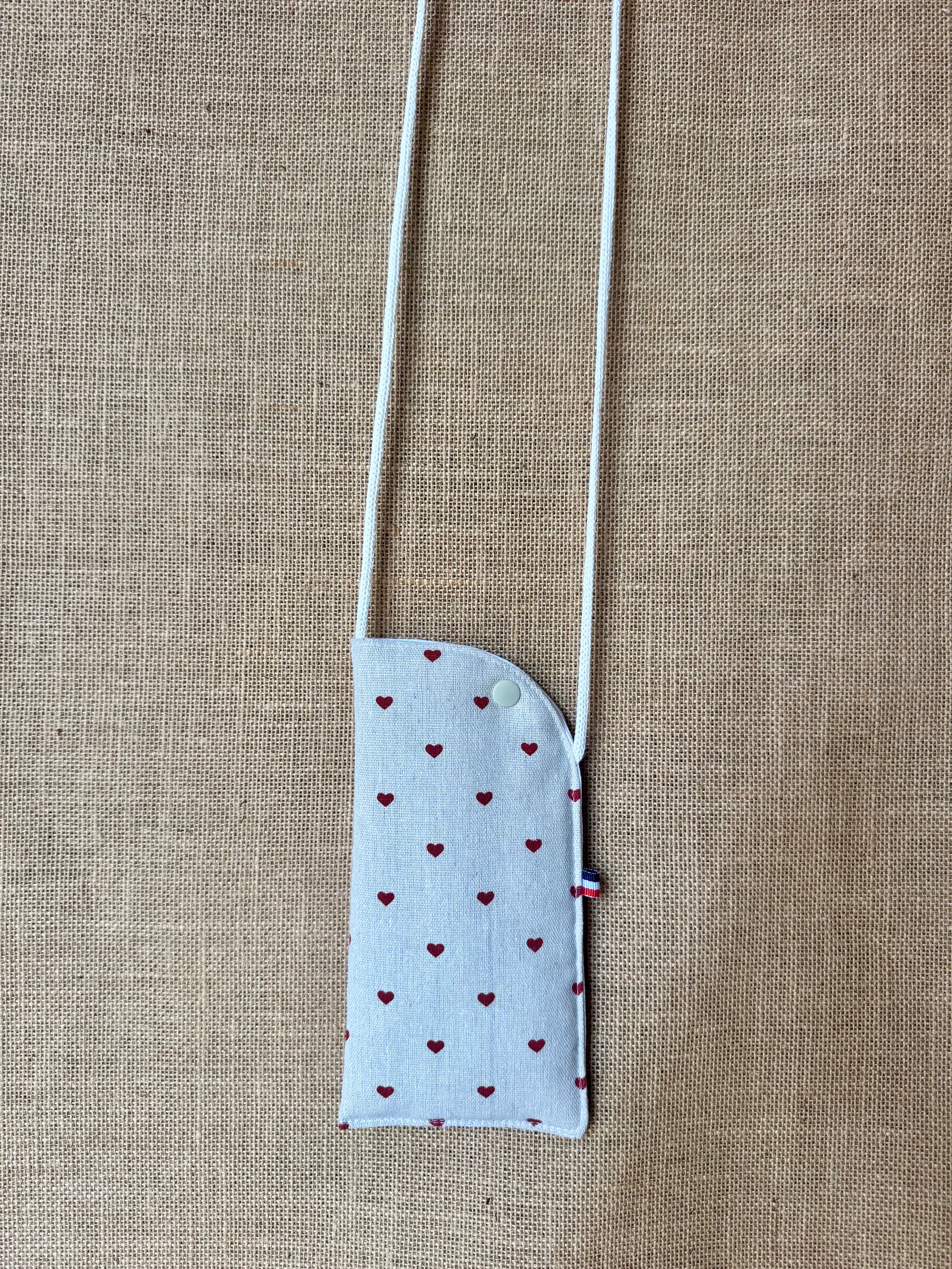 Étui téléphone Lin / Cœurs