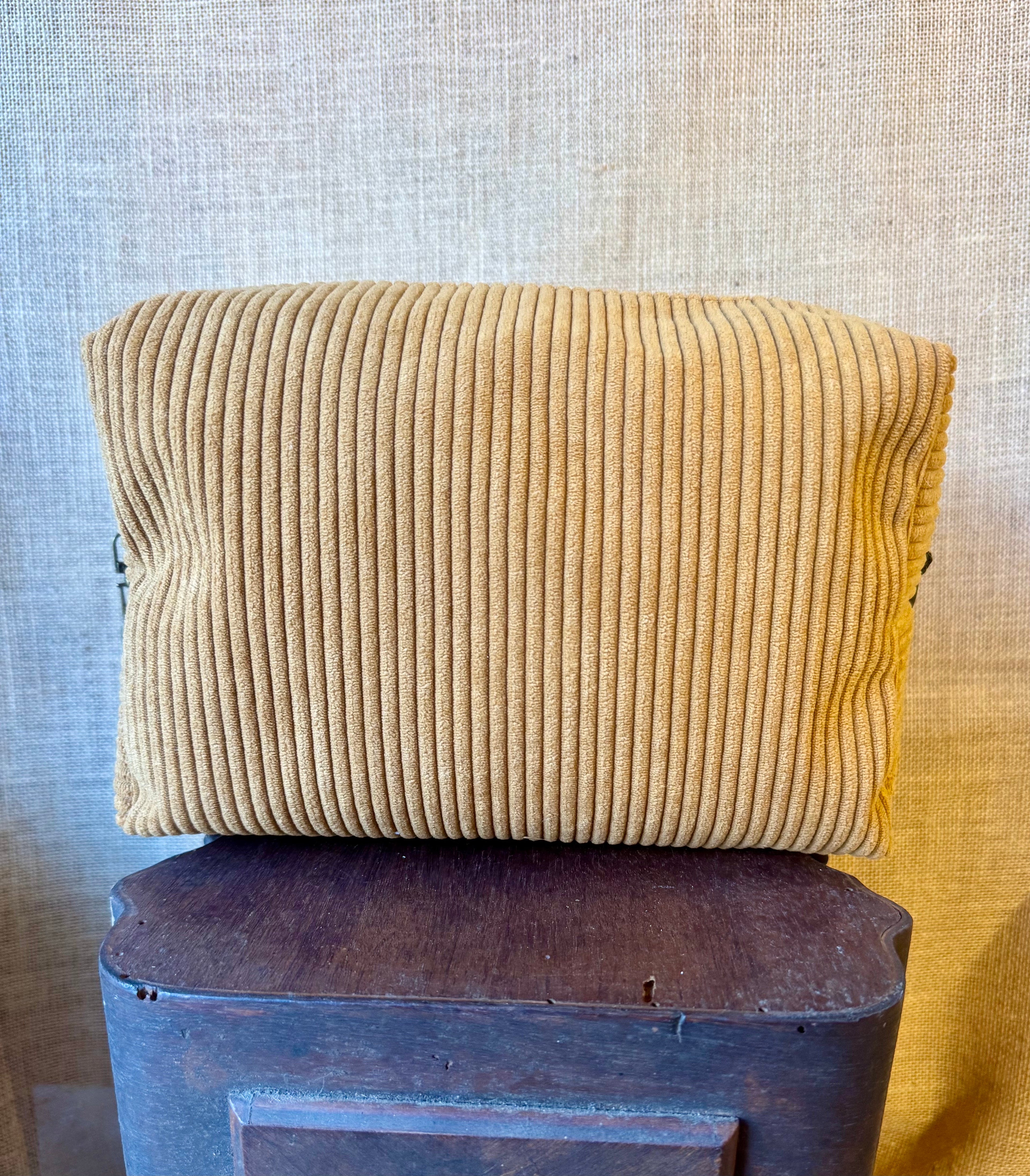 Trousse de toilette - Velours Ocre / Velours Kaki