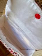 Sac bandoulière en Tissu Floral Fuschia