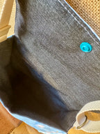 Sac bandoulière en tissu bleu Marguerite et Abeilles