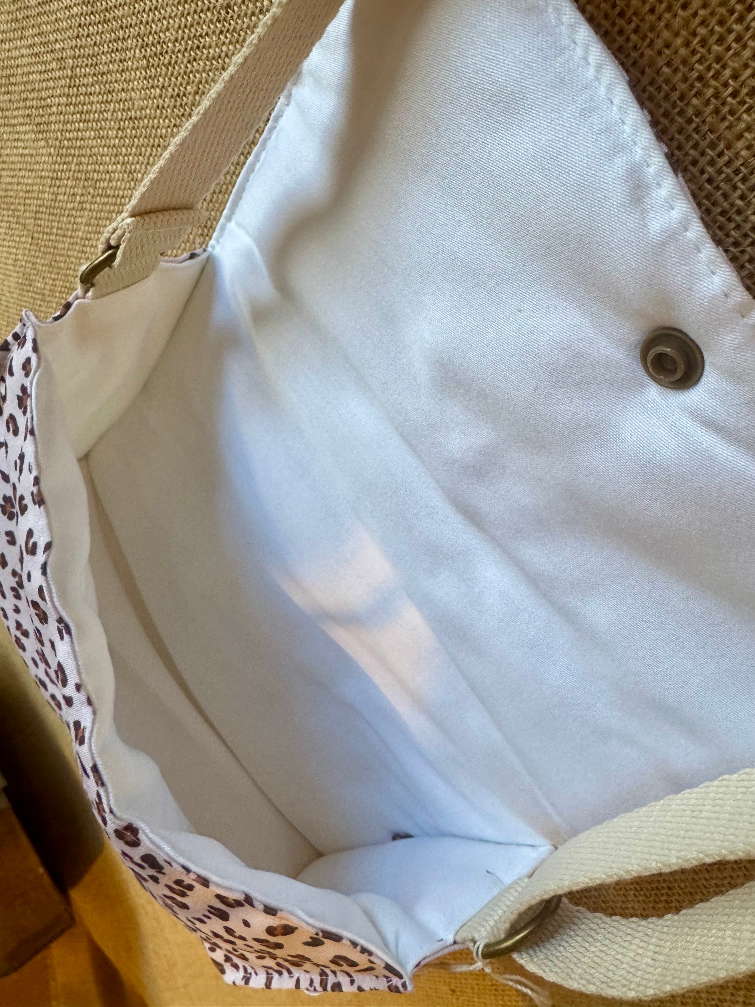 Sac bandoulière en tissu Petit Léopard