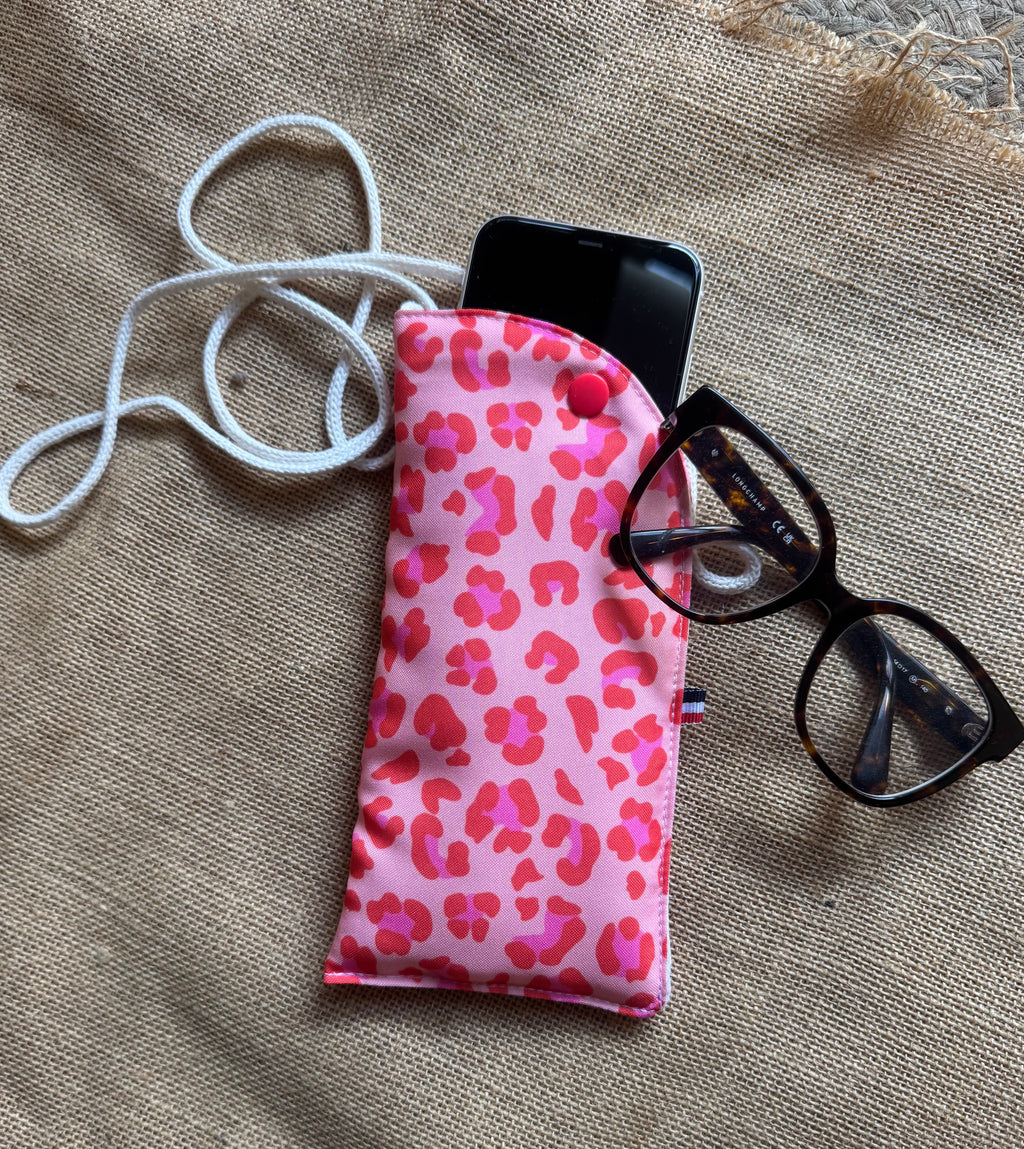 Étui téléphone Léopard Fuschia