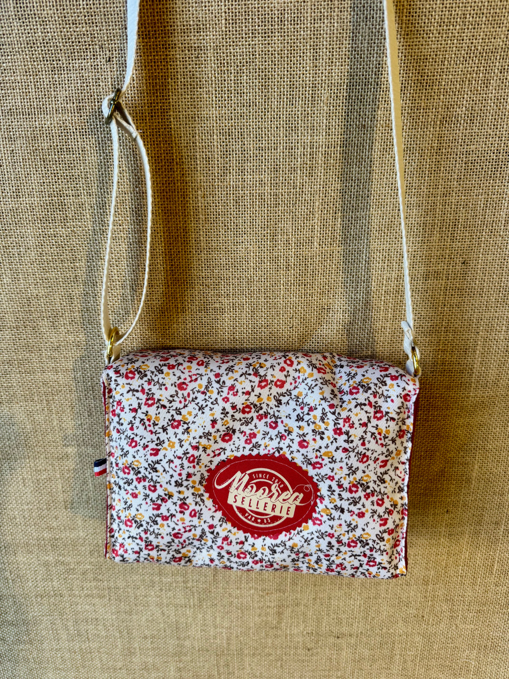 Sac bandoulière en Tissu Floral rouge