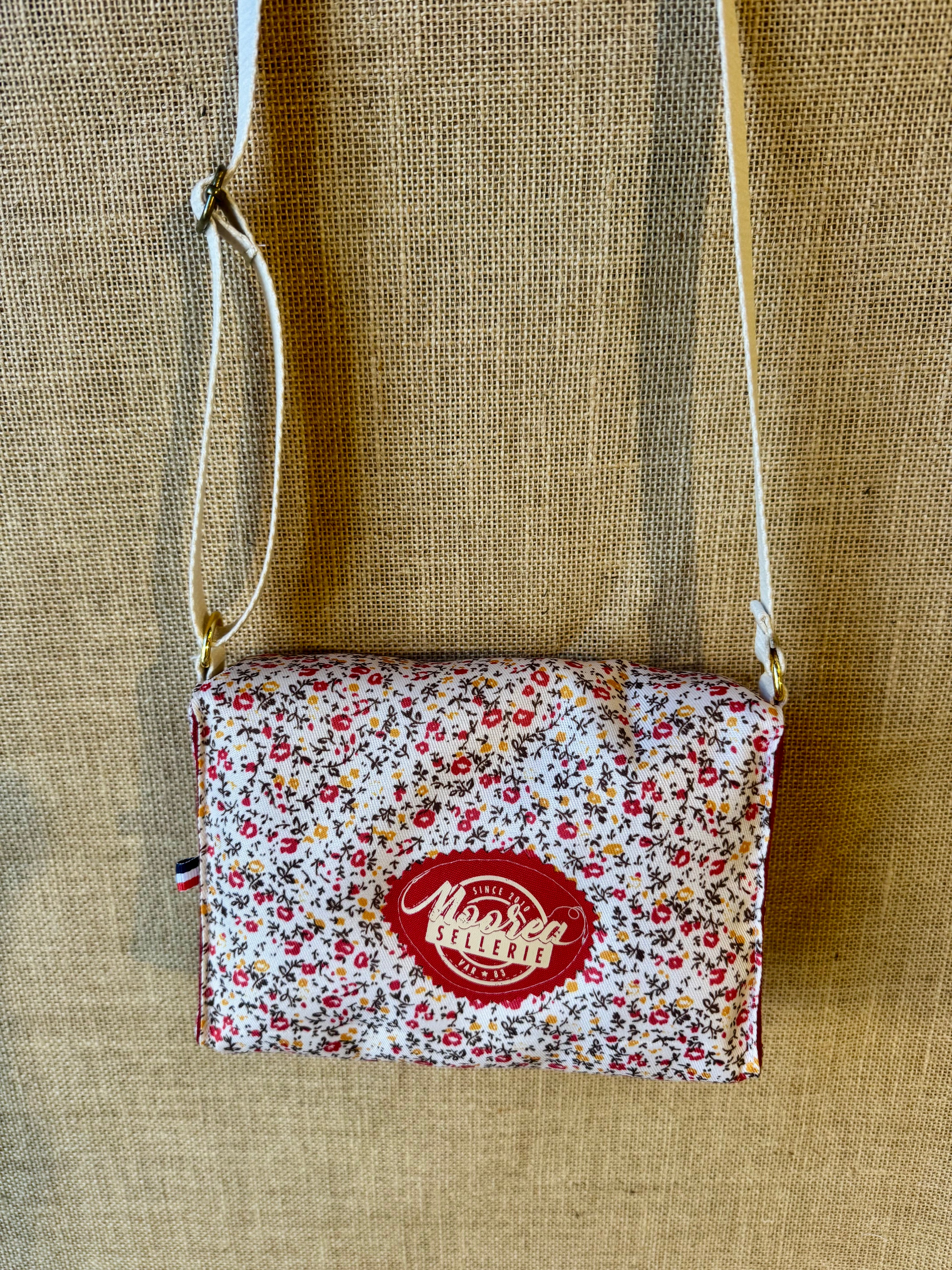 Sac bandoulière en Tissu Floral rouge