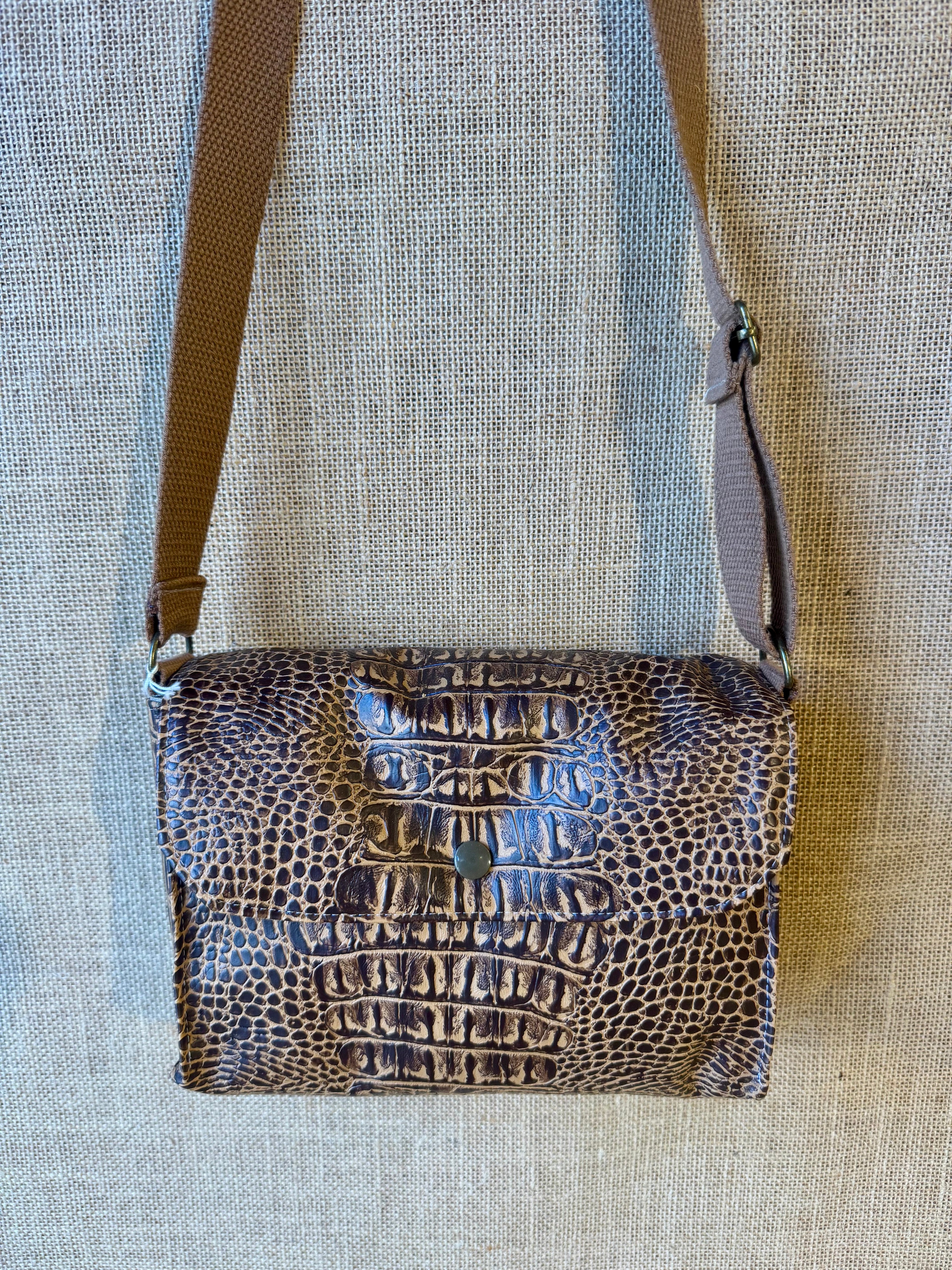 Sac bandoulière en Simili Croco