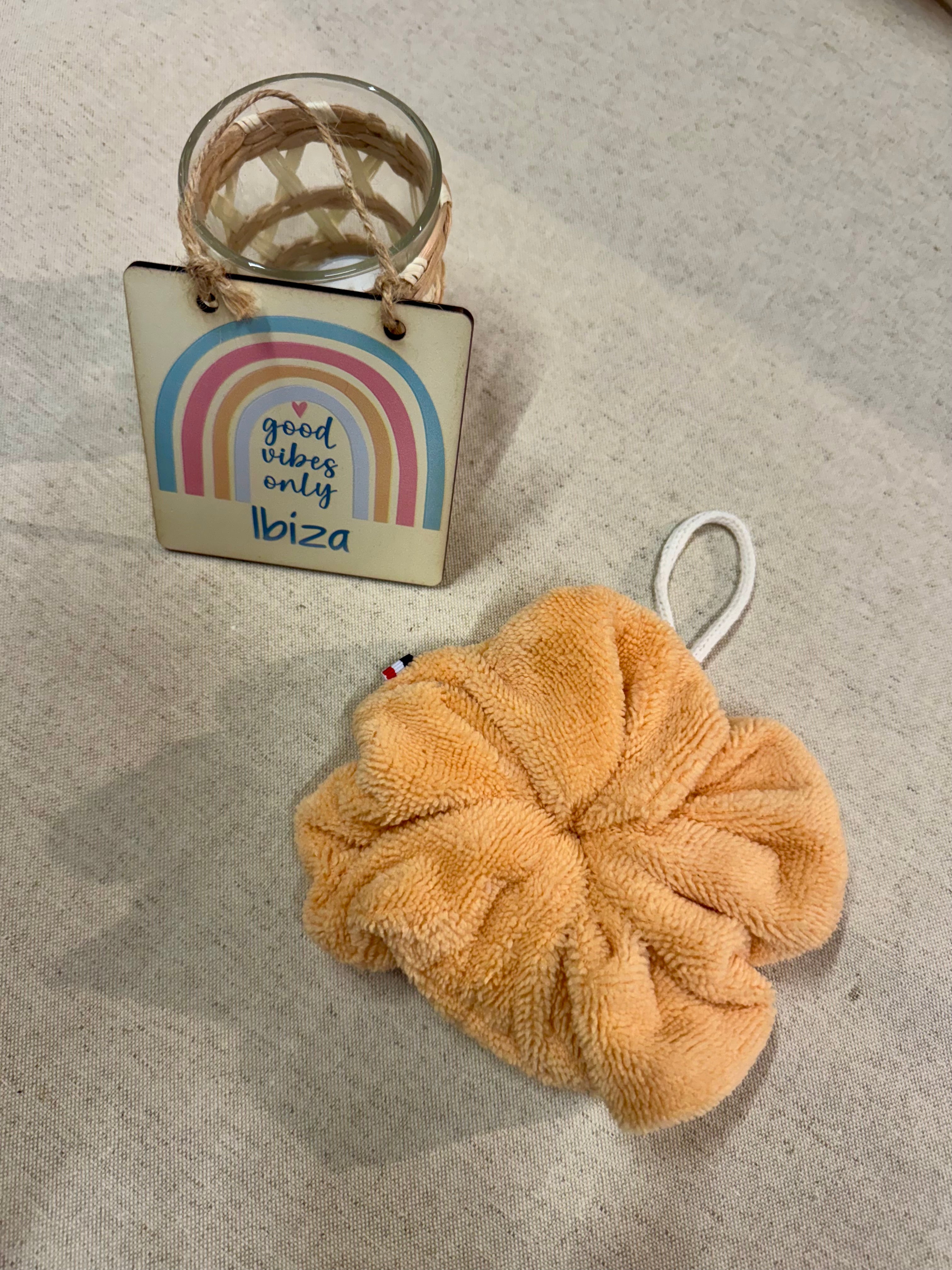 Fleur de douche en éponge bambou ultra douce Orange