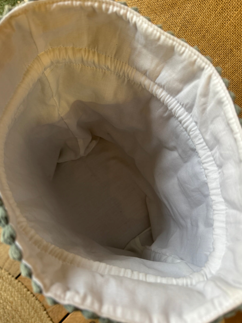 Trousse Bourse Velours Grosses Cotes Bleu Gris / Tissu Floral Turquoise