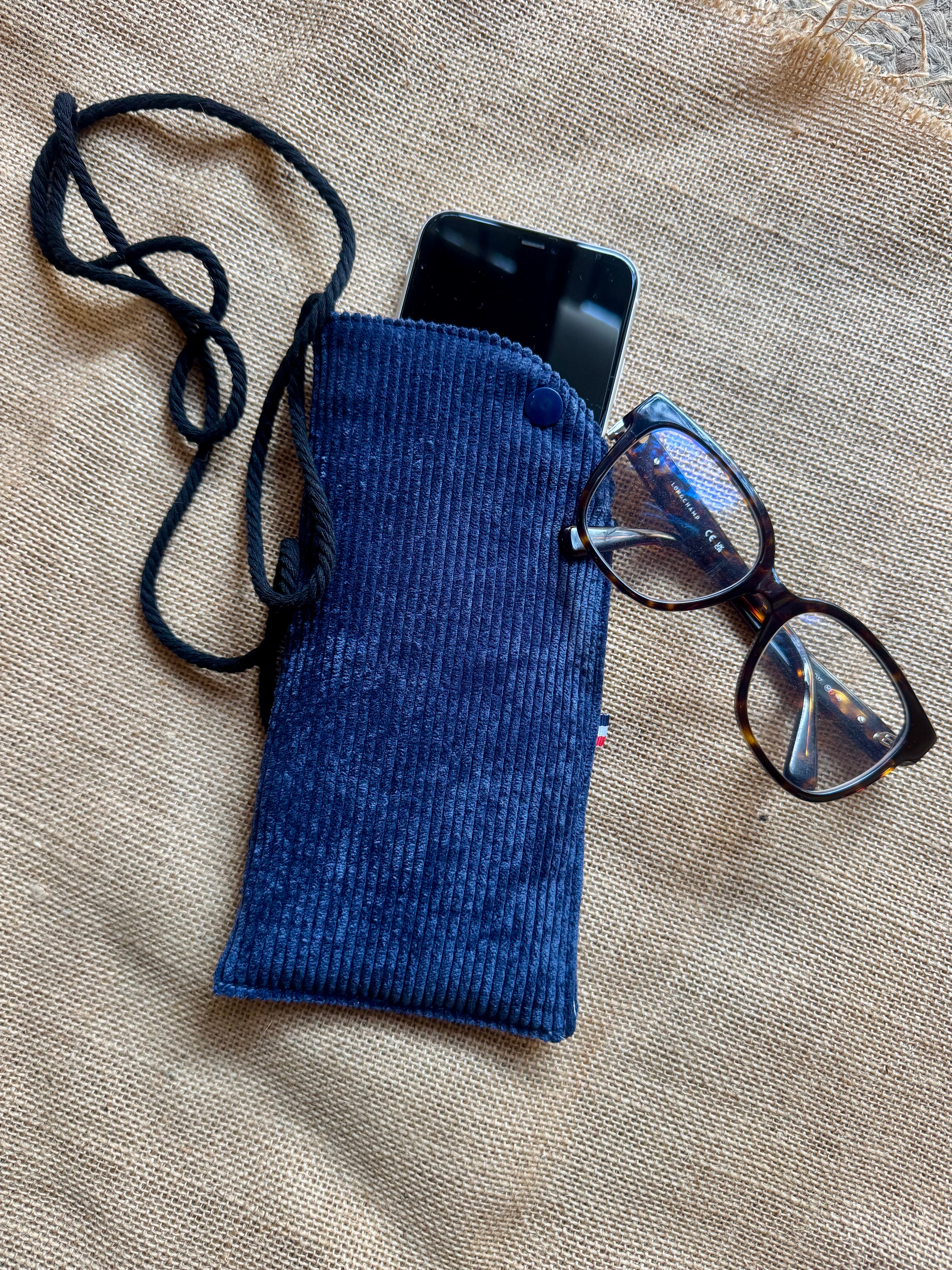 Étui téléphone Velours Bleu Marine