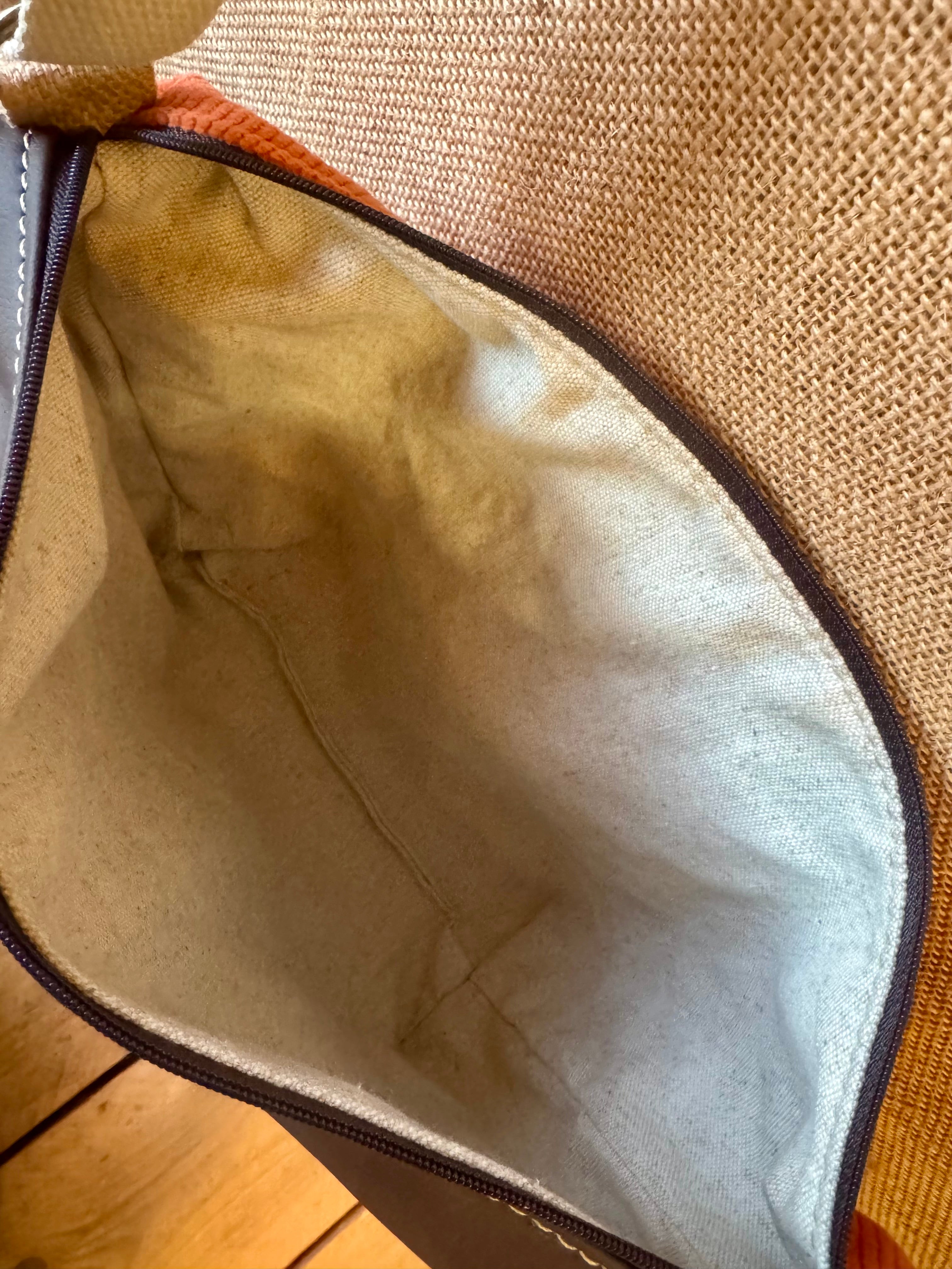 Sac trapèze bandoulière Tissu Beige Chiné