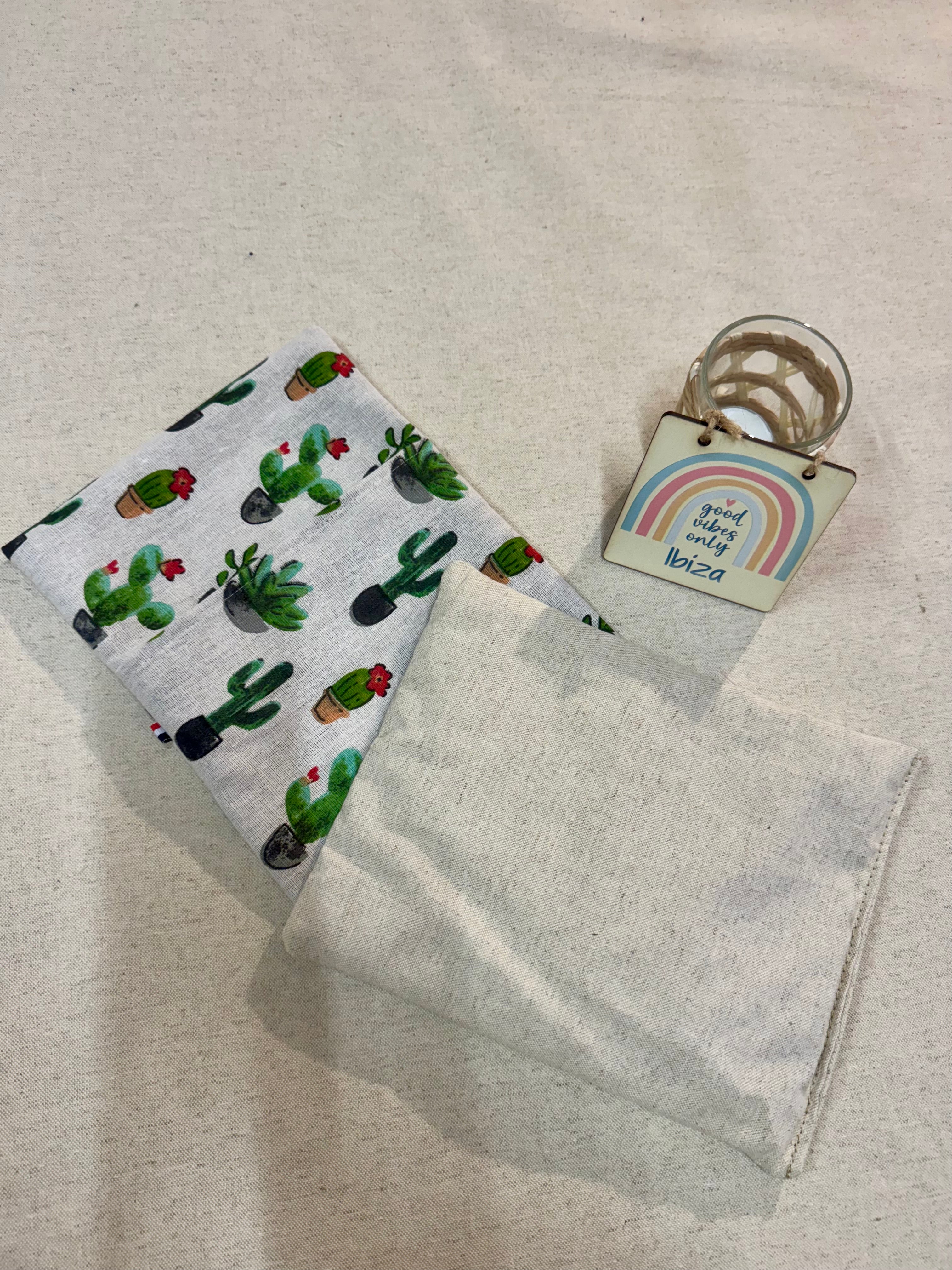 Bouillotte artisanale Cactus déhoussable avec noyaux de cerise