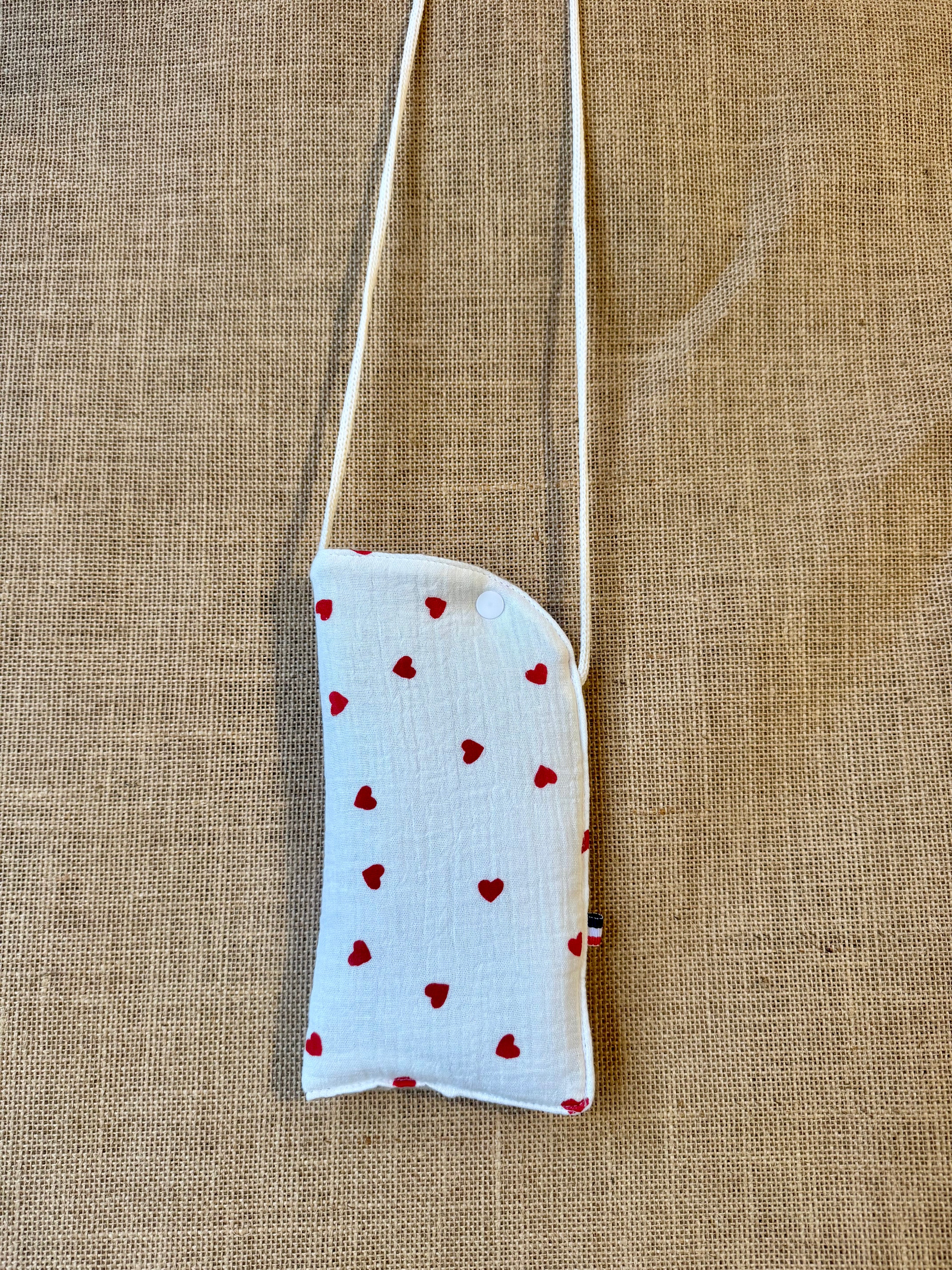 Étui téléphone Gaze de Coton Cœurs Rouges