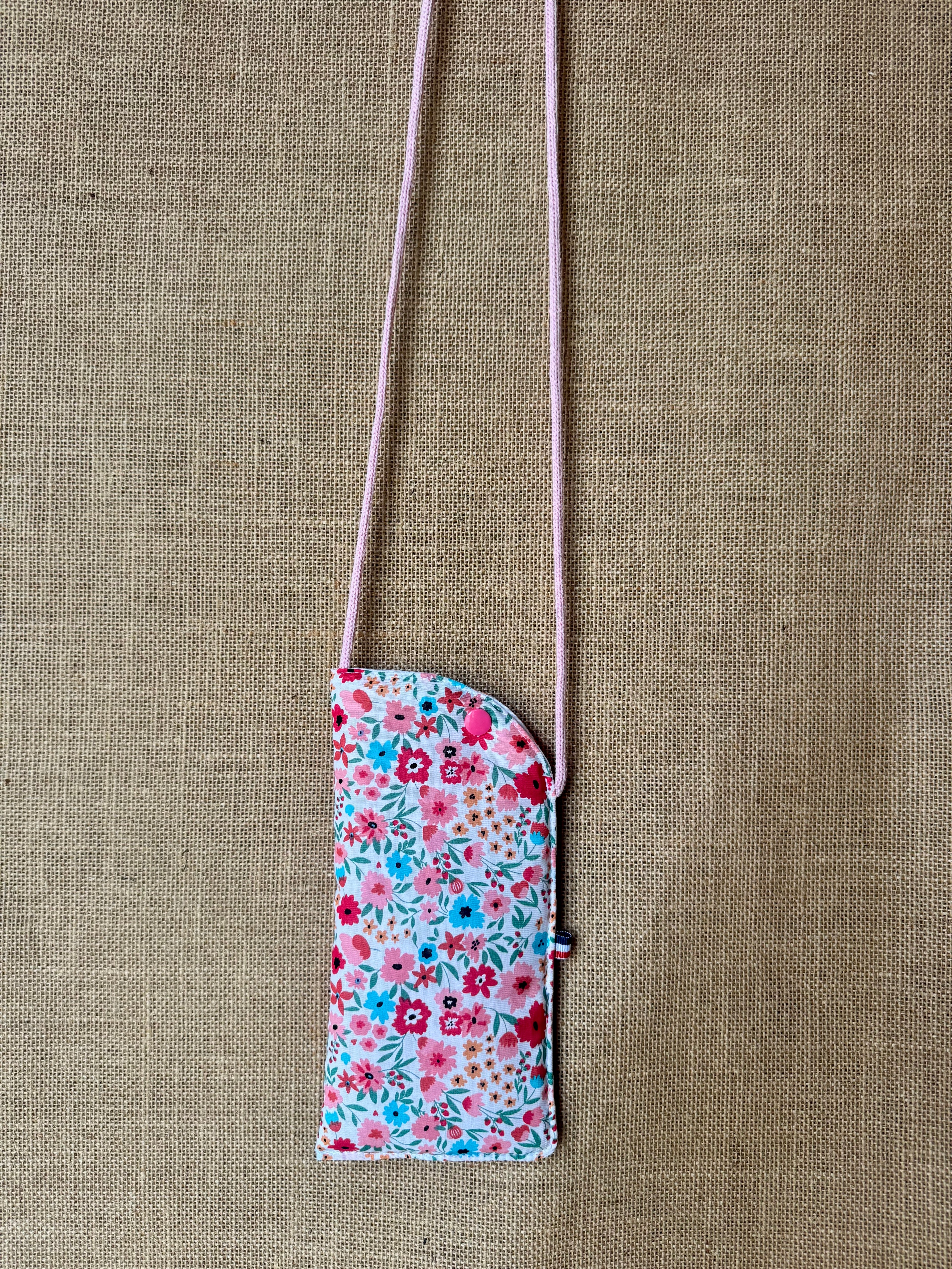 Étui téléphone Fleurs Turquoise / Fuschia