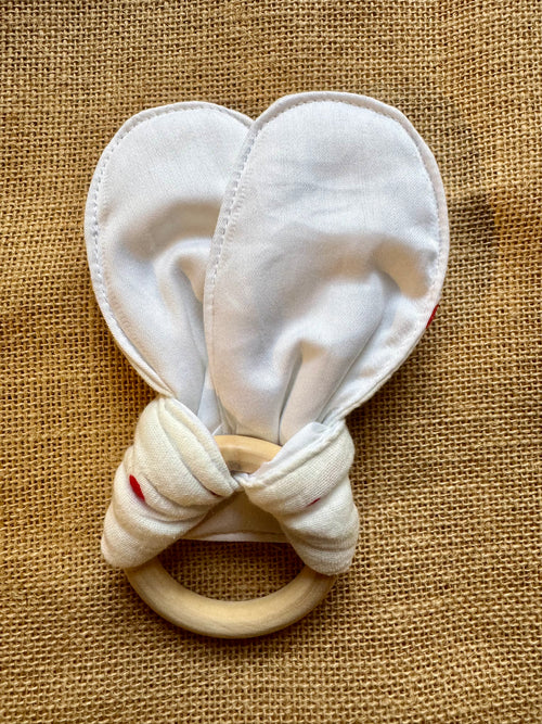 Anneau de dentition Blanc / Coeurs