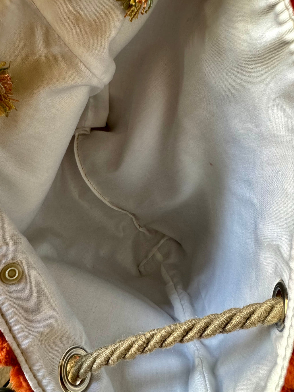 Grand Sac bandoulière en Velours Terracotta