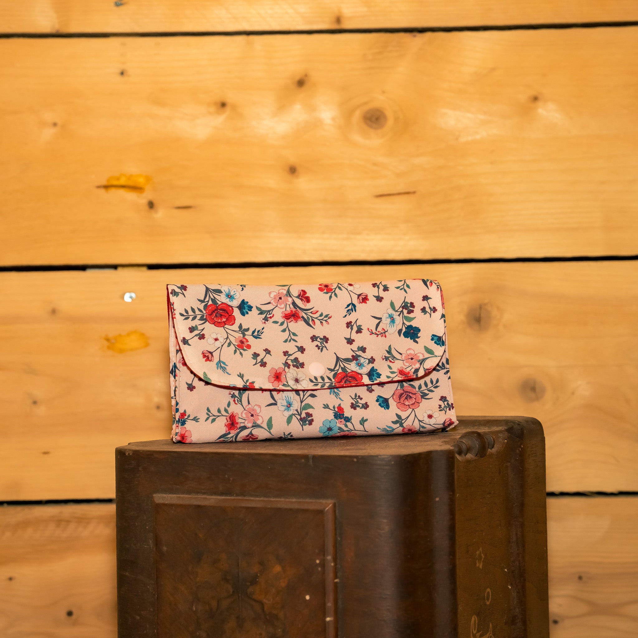 Pochette Portefeuille Tissu Floral Ancien