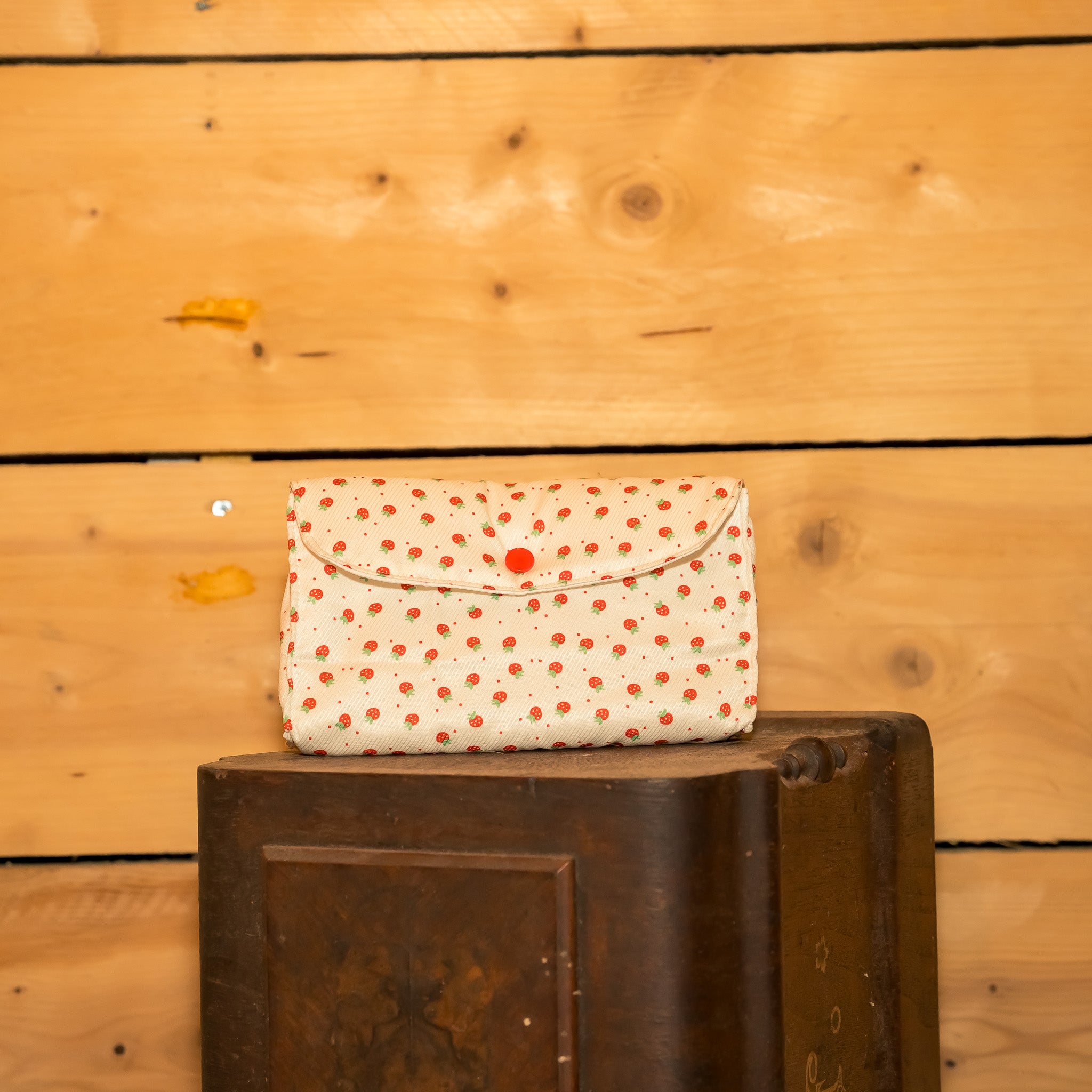 Pochette Portefeuille Tissu Petites Fraises