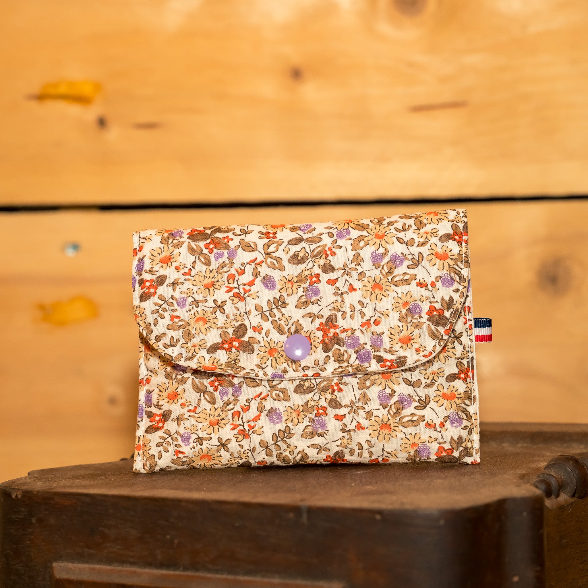 Mini Pochette Tissu Floral Violet