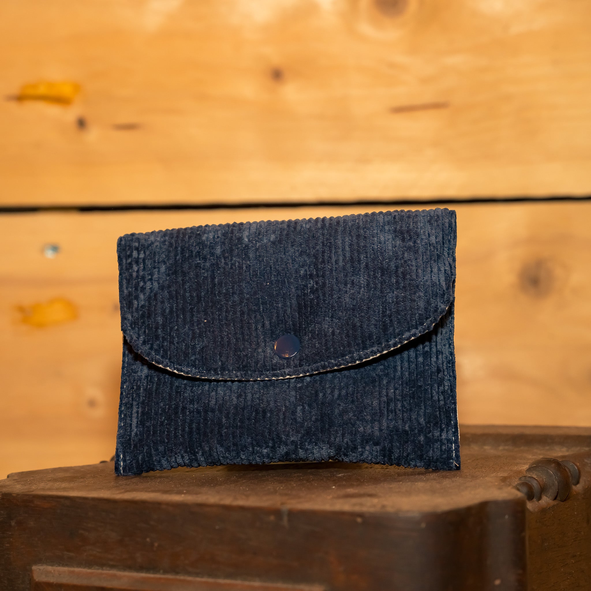 Mini Pochette Velours Bleu Marine