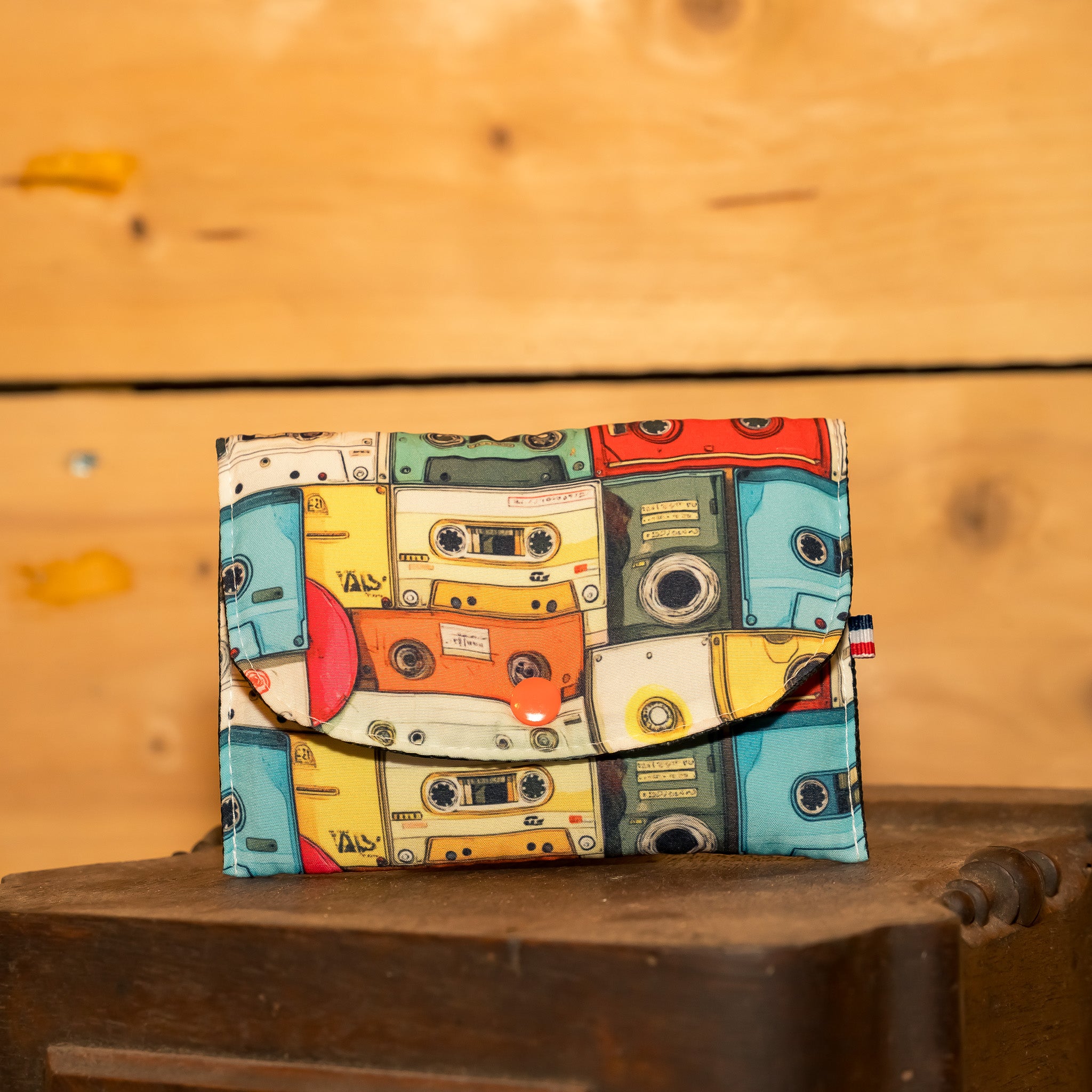 Mini Pochette Tissu Vintage Cassettes Audio