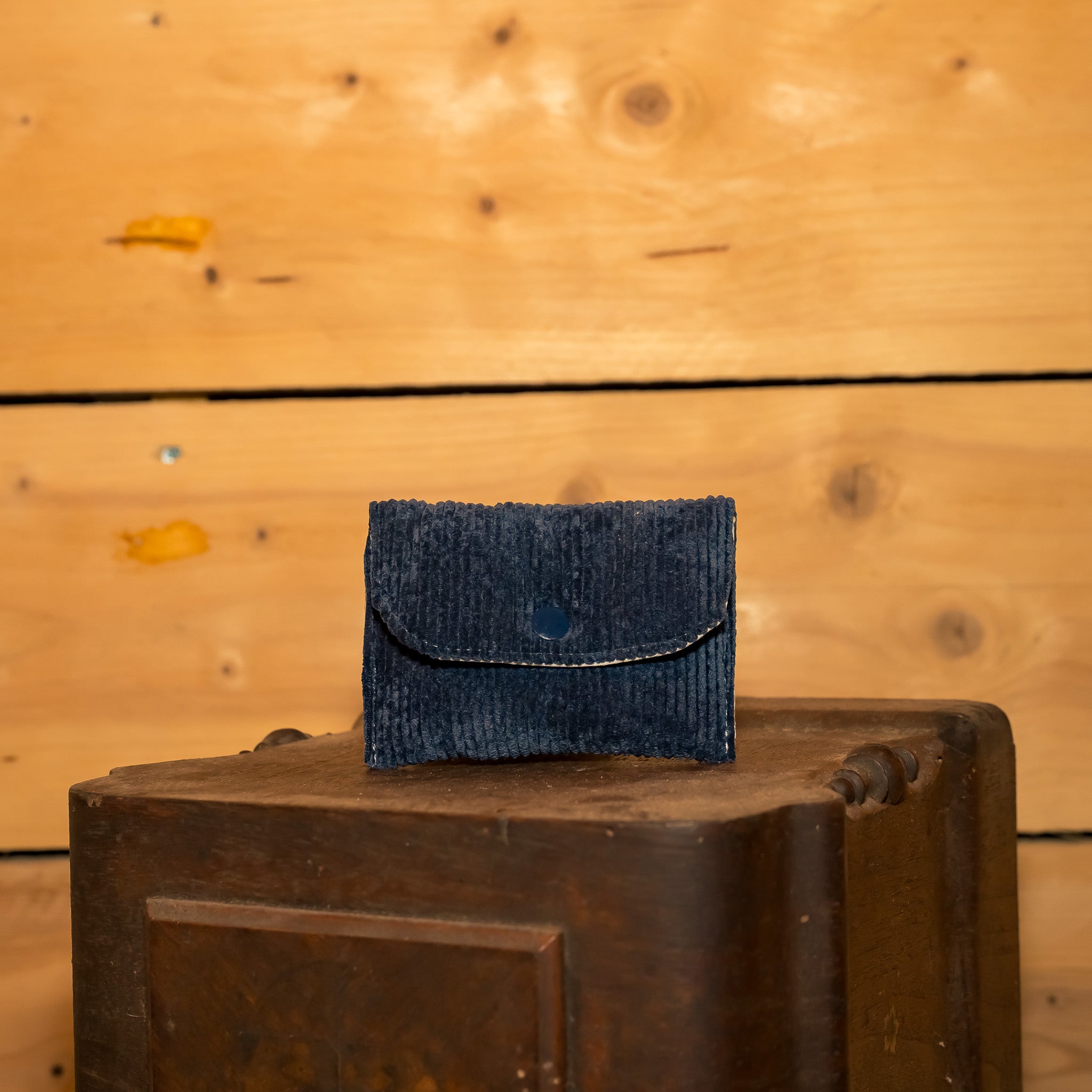 Porte Monnaie Velours Bleu Marine