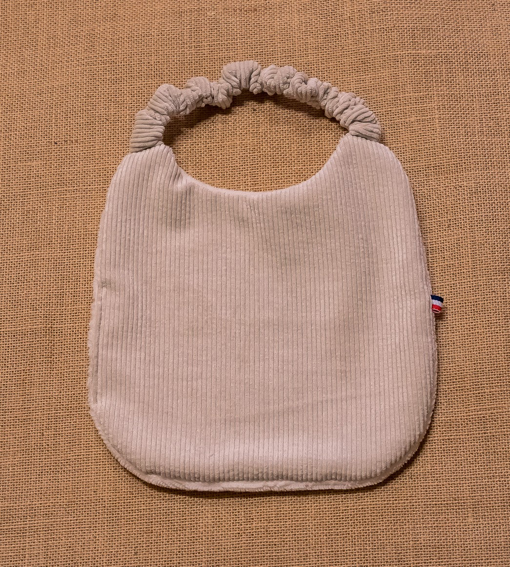 Bavoir Elastique Velours Beige