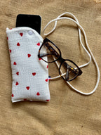 Étui téléphone Gaze de Coton Cœurs Rouges