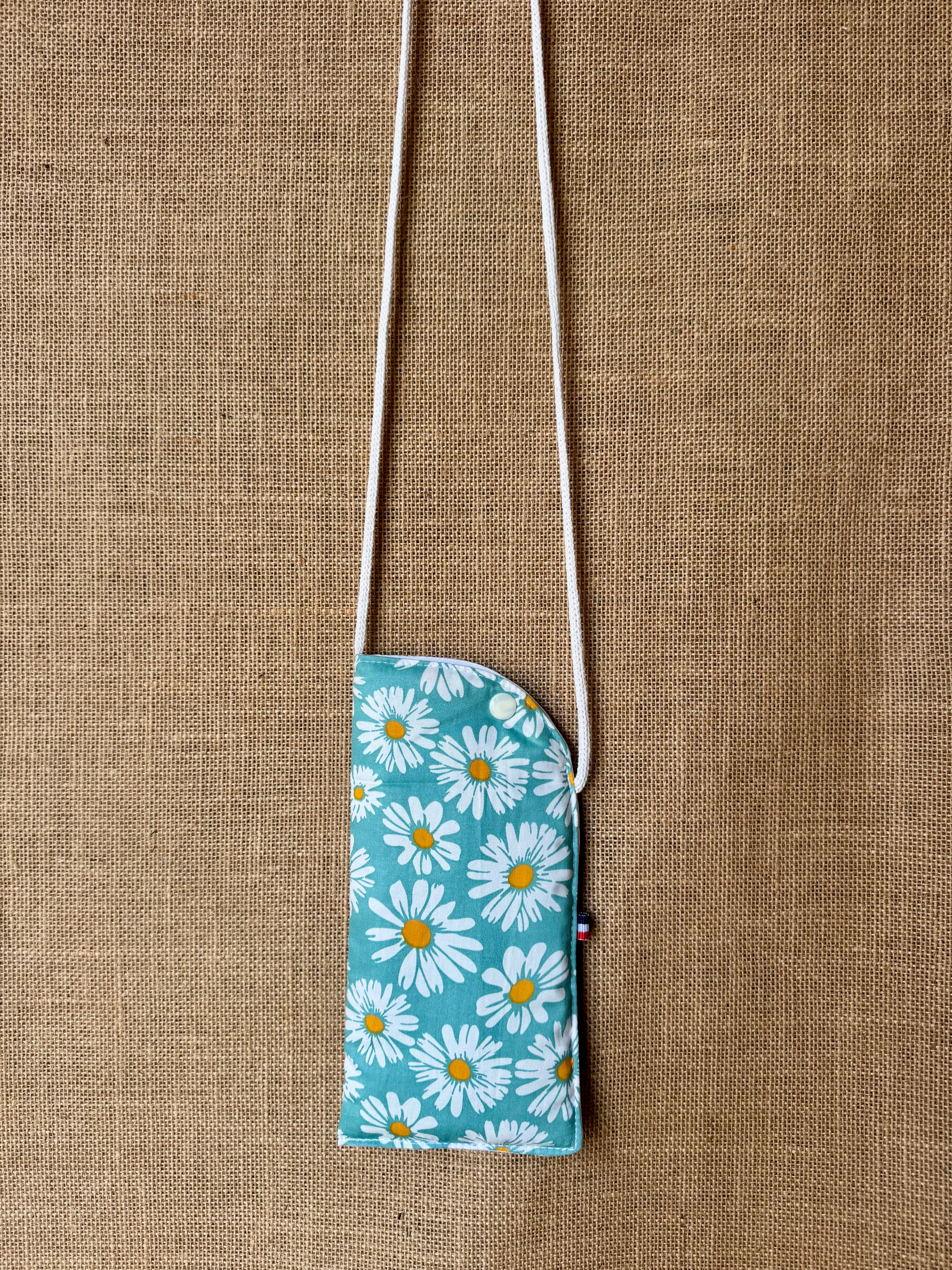 Étui téléphone Bleu / Marguerite