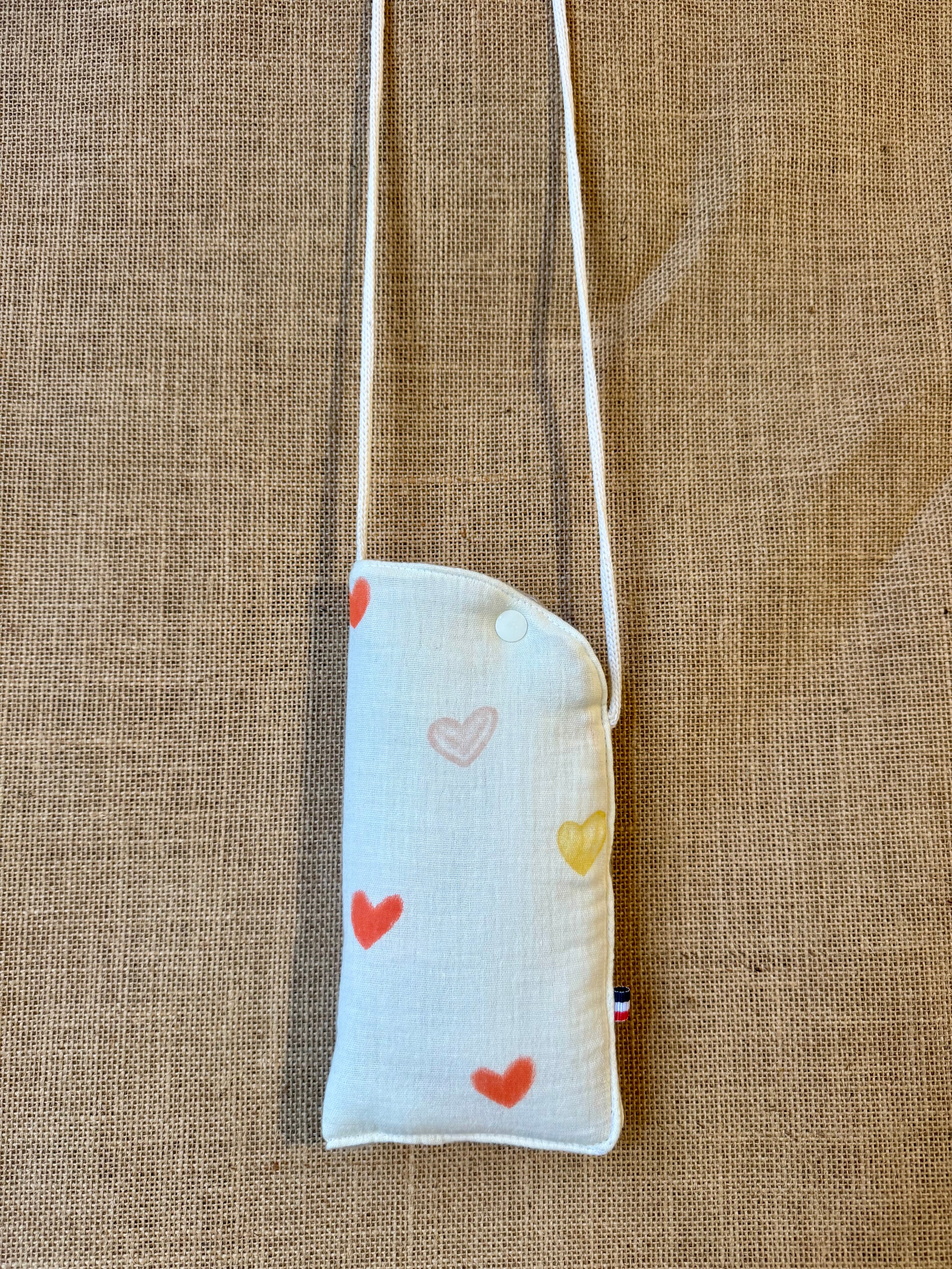 Étui téléphone Gaze de Coton Cœurs Multicolores