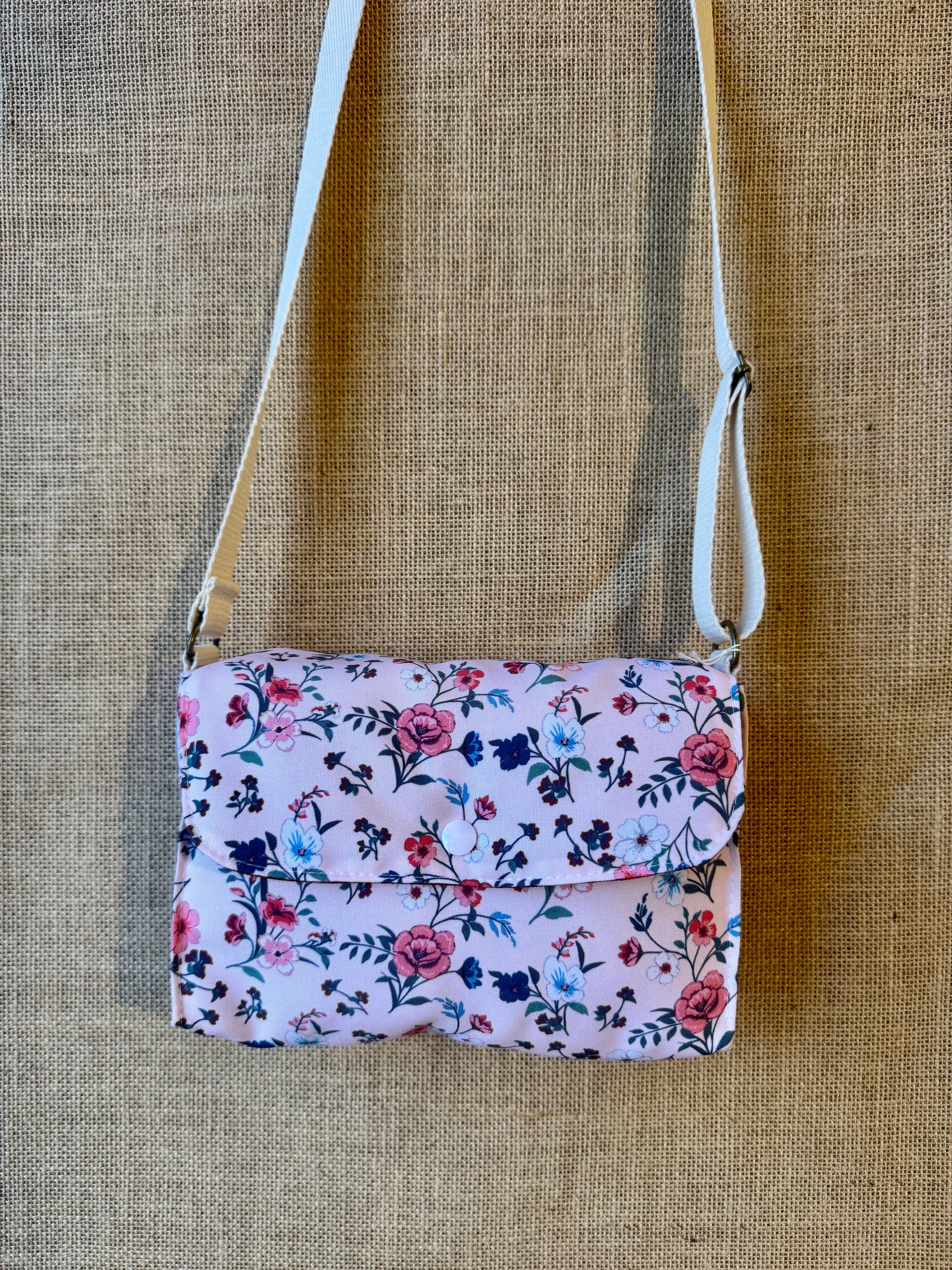 Sac bandoulière en tissu Floral Rose Ancien