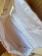 Sac bandoulière en Velours Léopard Rose