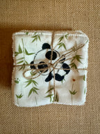 Cotons réutilisables en éponge bambou x4 Panda