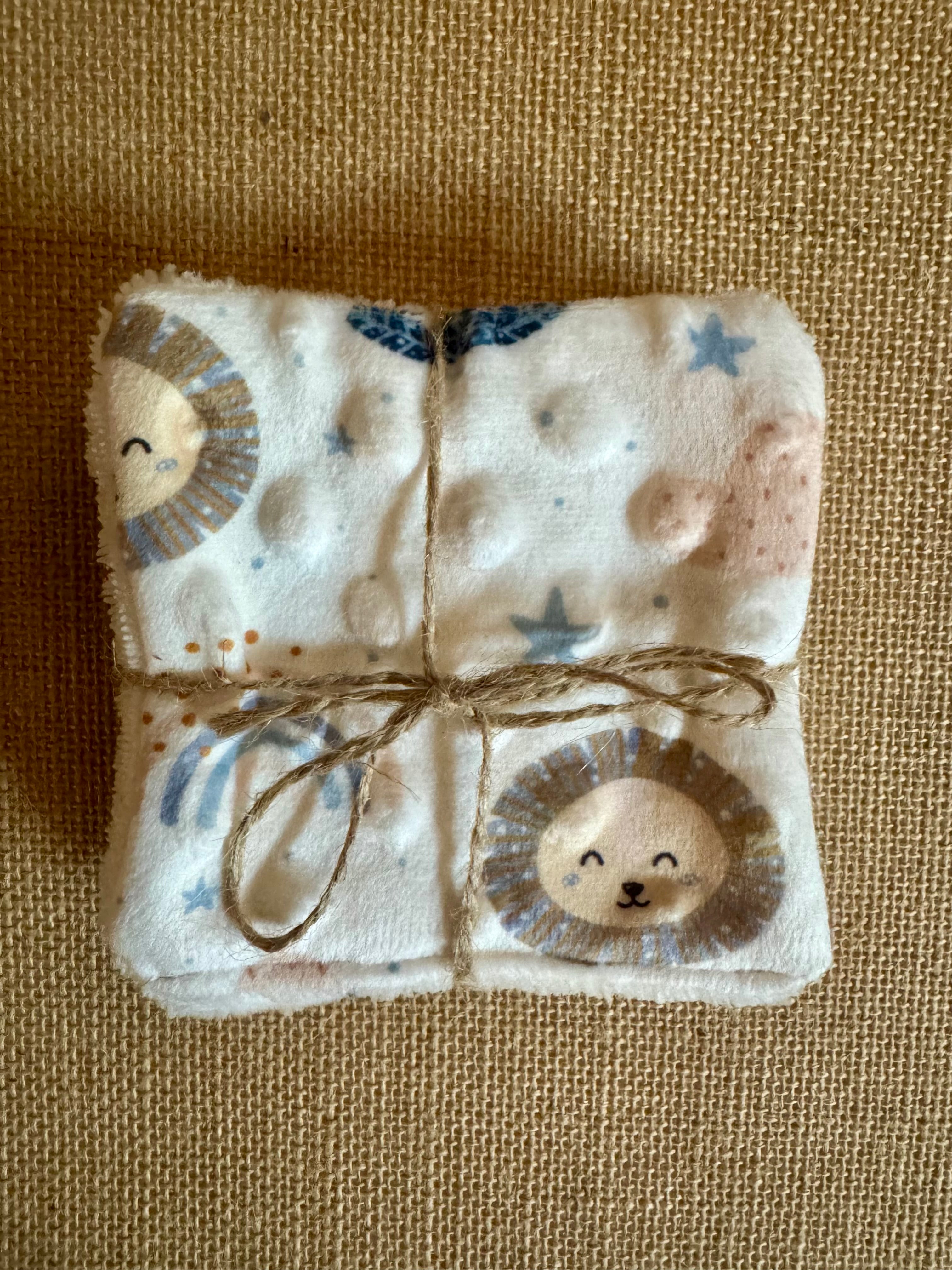 Cotons réutilisables en éponge bambou x4 Minky Lion