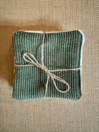 Cotons réutilisables en éponge bambou x4 Velours Kaki